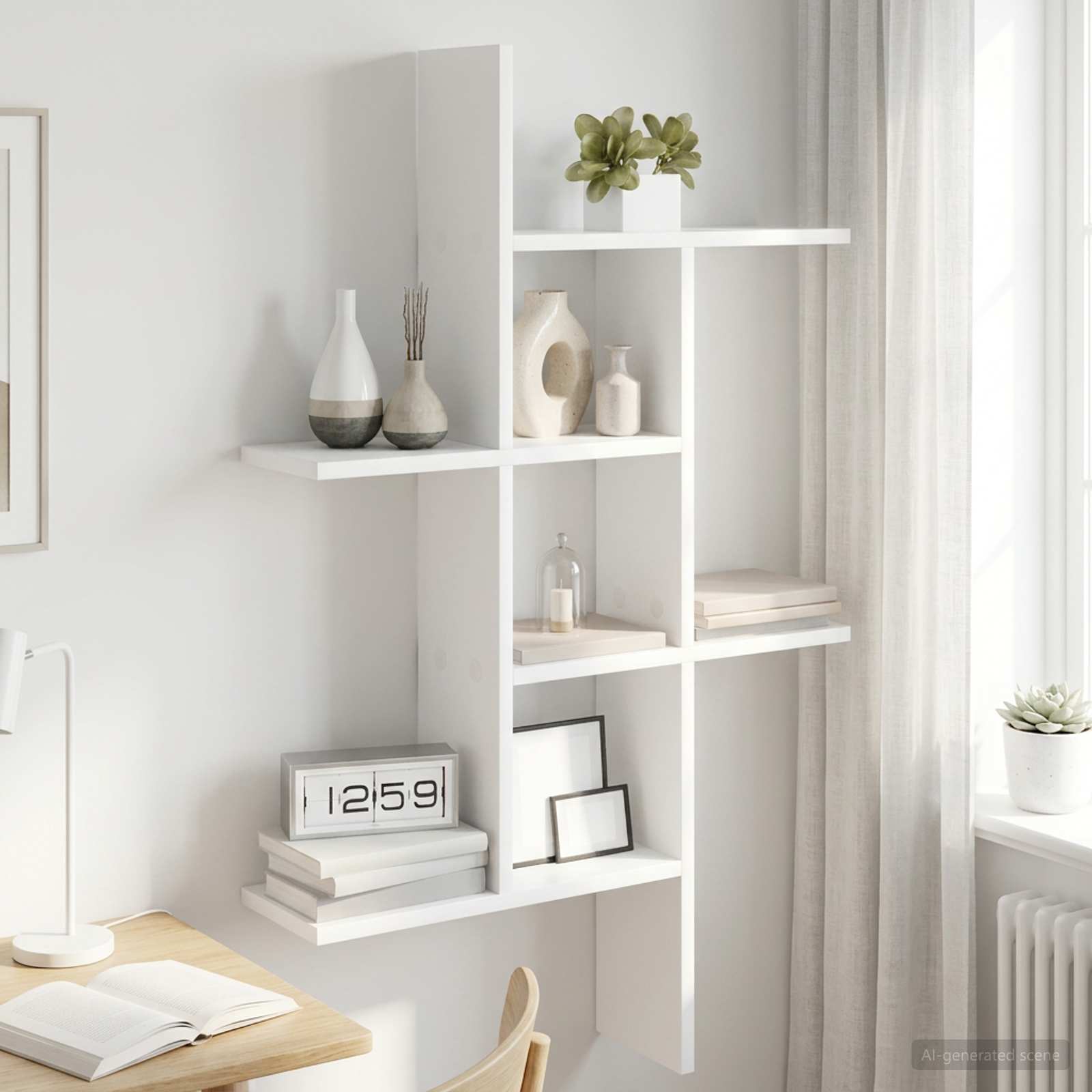 vidaXL Półka ścienna Biały 61 x 15 x 102 cm Drewno inżynieryjne