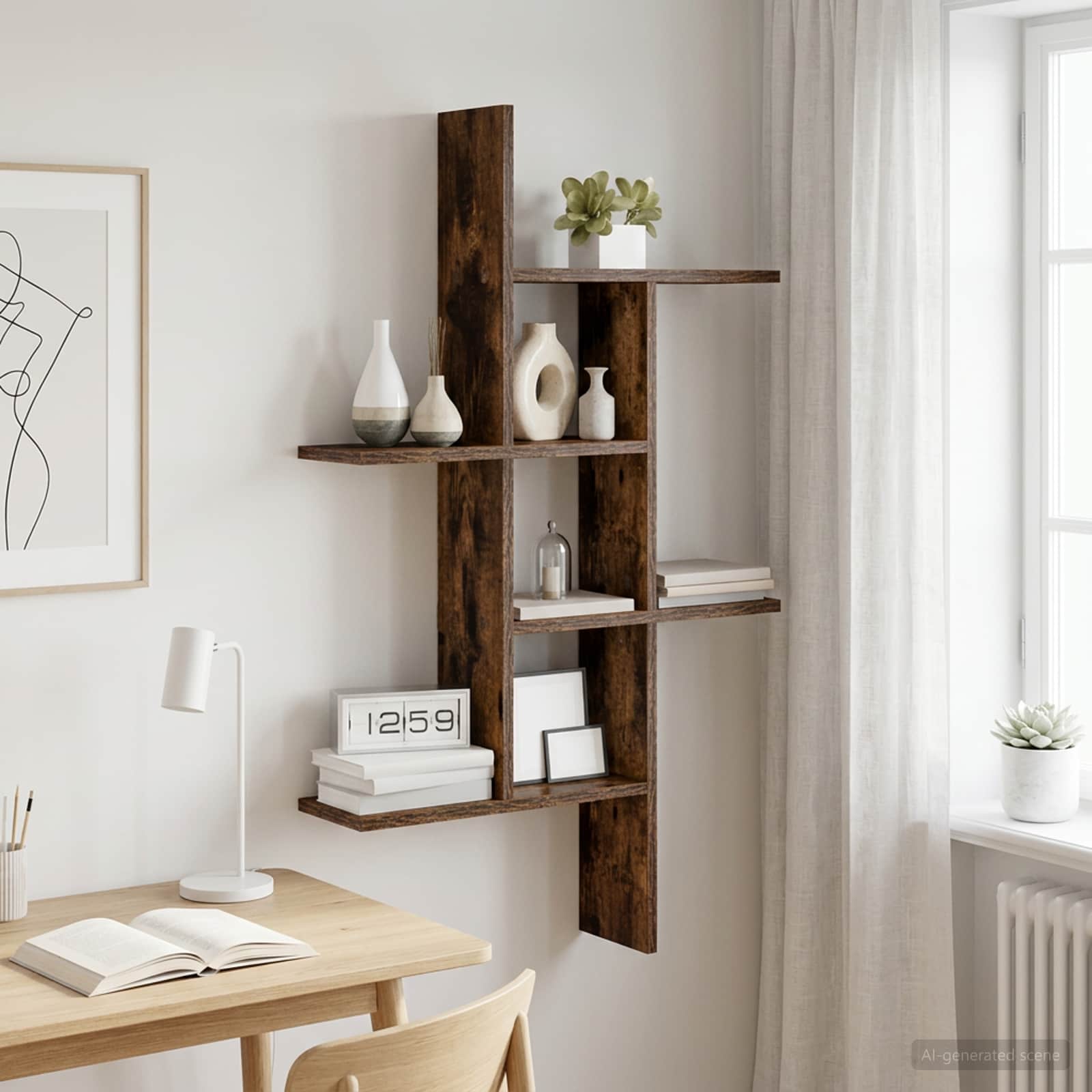 vidaXL Półka ścienna Dąb wędzony 61 x 15 x 102 cm Drewno inżynieryjne