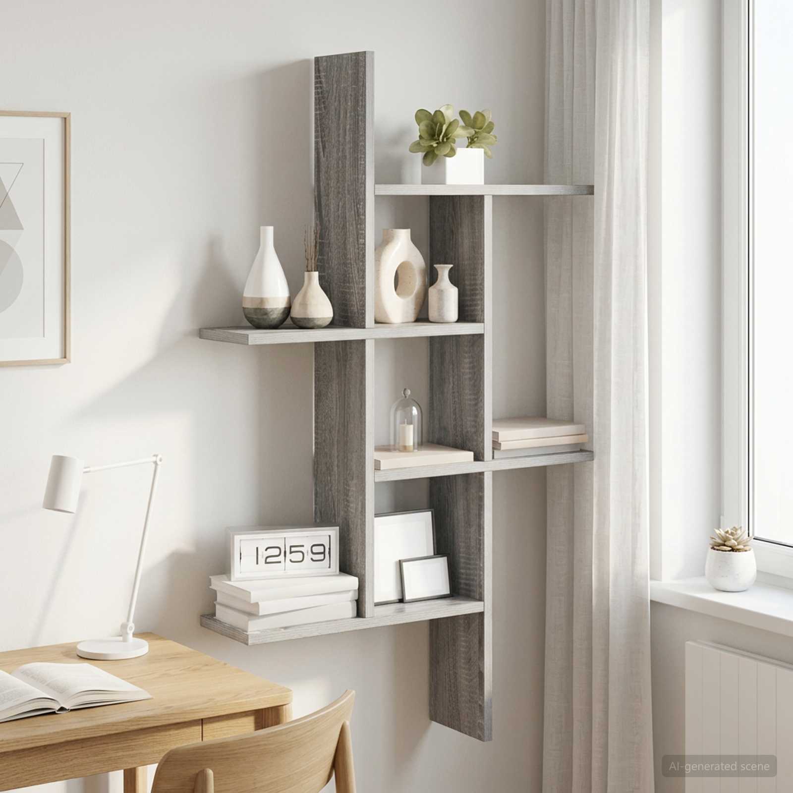 vidaXL Półka ścienna Szary Sonoma 61 x 15 x 102 cm Drewno inżynieryjne