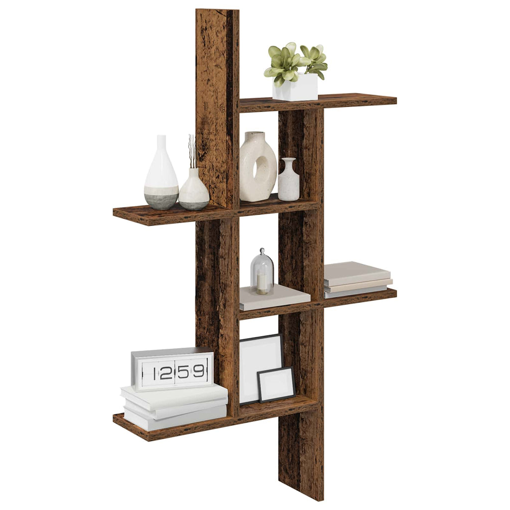 vidaXL Półka ścienna Stare drewno 61 x 15 x 102 cm Drewno inżynieryjne
