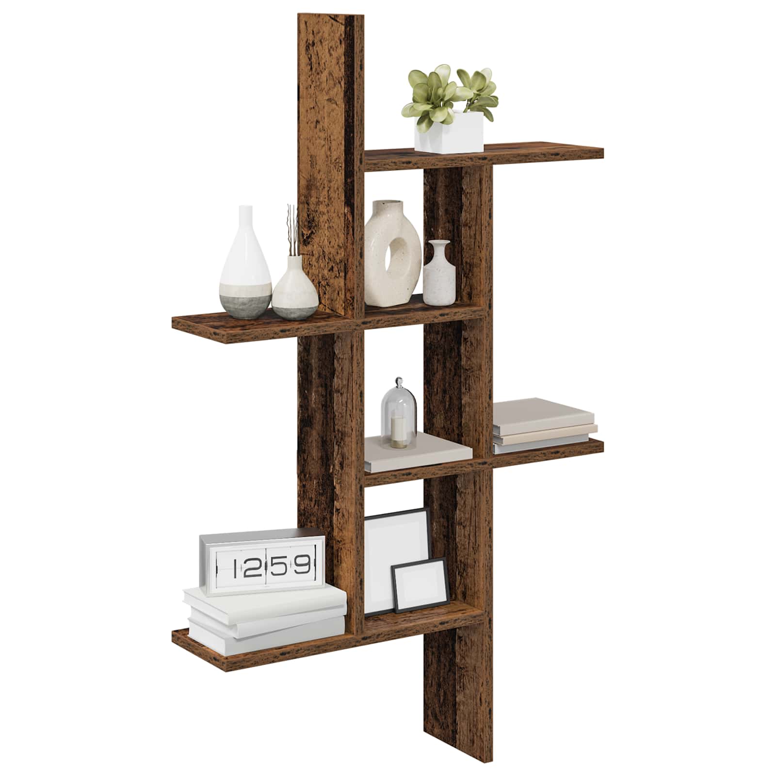 vidaXL Półka ścienna Stare drewno 61 x 15 x 102 cm Drewno inżynieryjne