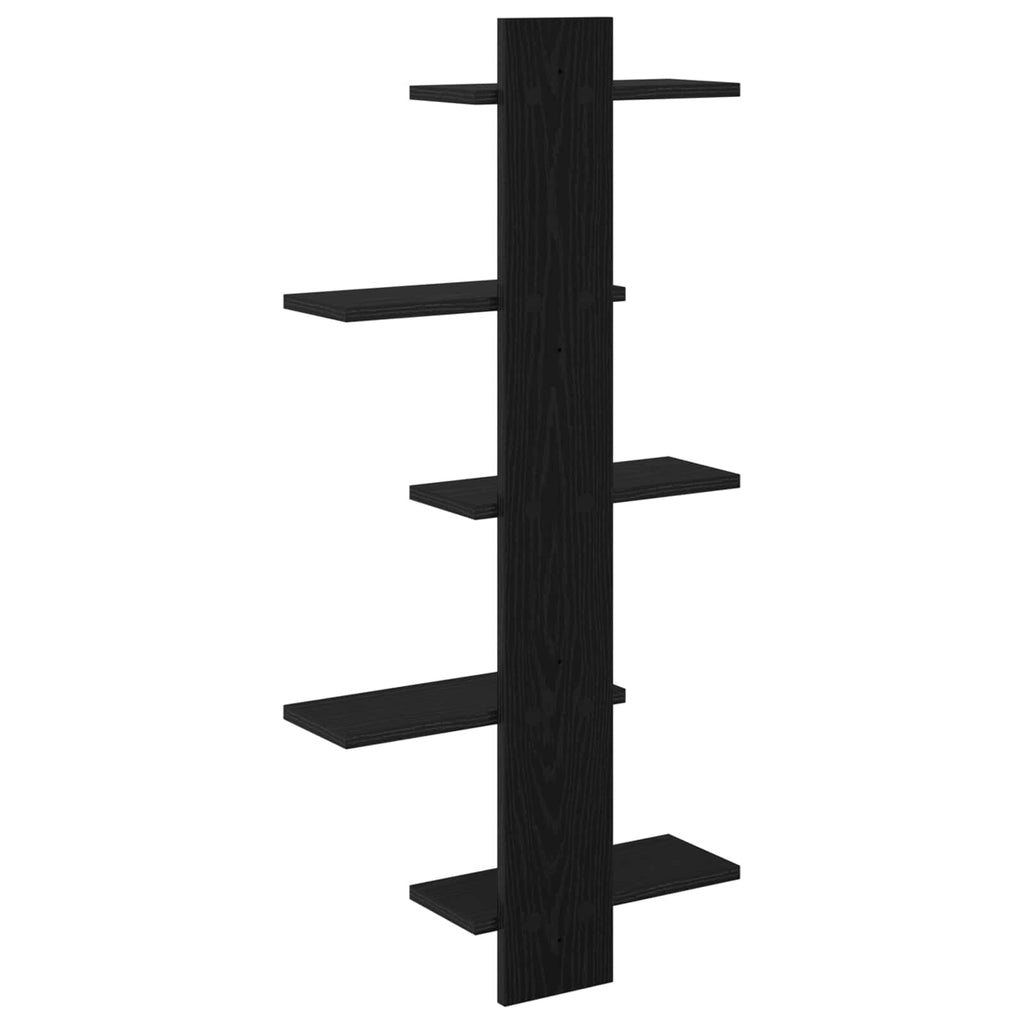 vidaXL Półka wisząca Czarny dąb 48,5 x 15 x 101 cm Drewno inżynieryjne