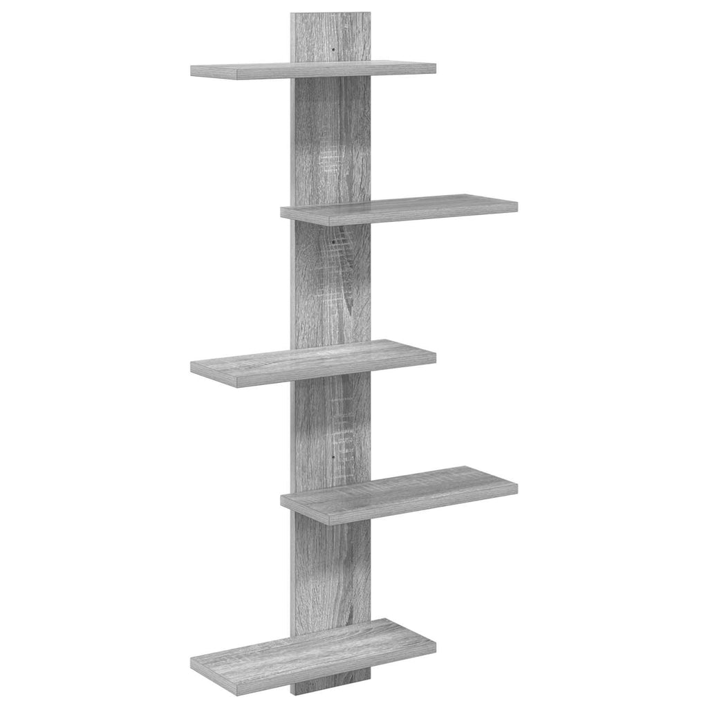 vidaXL Półka wisząca Szary Sonoma 48,5 x 15 x 101 cm
