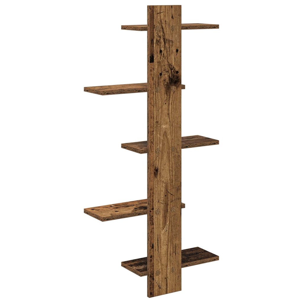 vidaXL Półka wisząca Stare drewno 48,5 x 15 x 101 cm