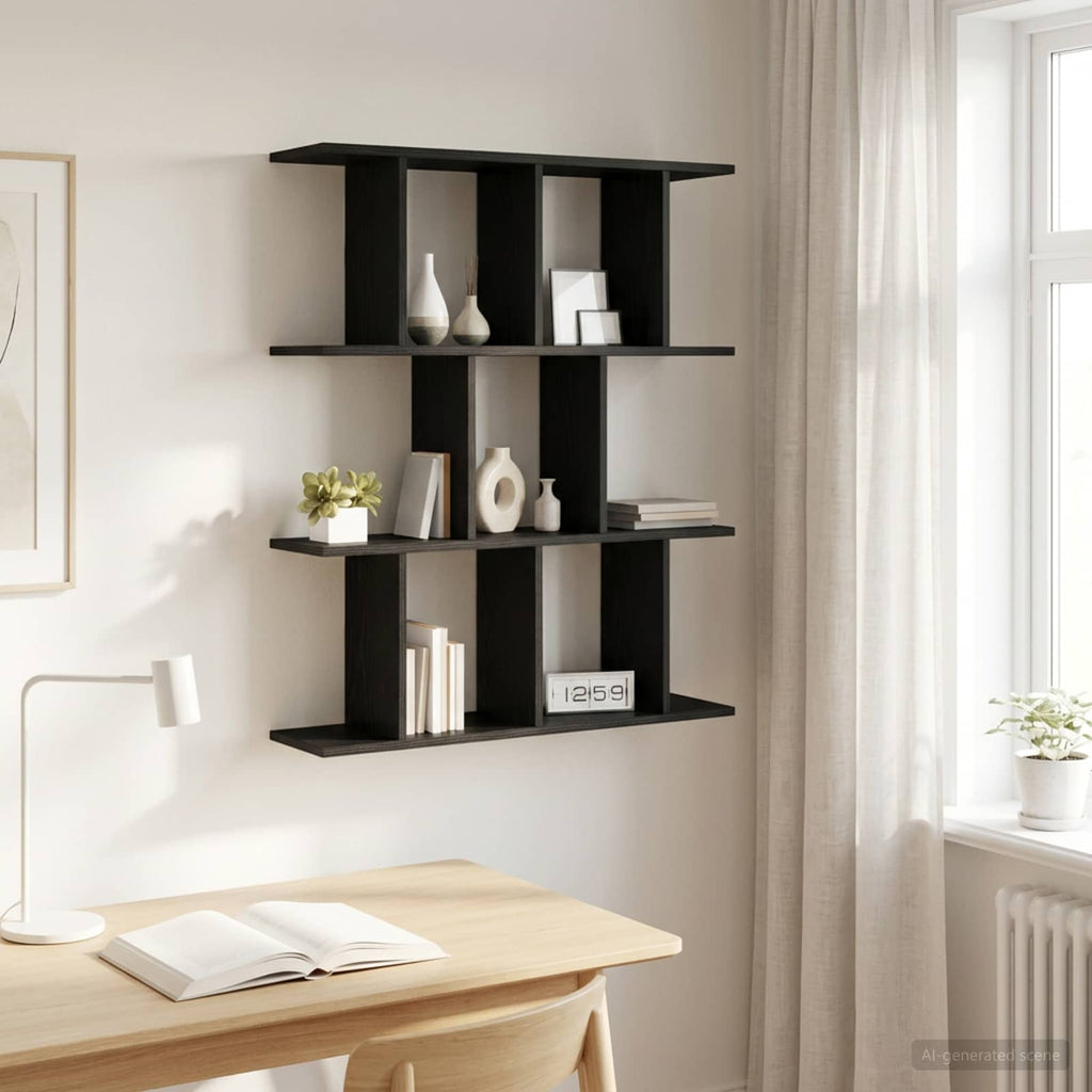 vidaXL Półka ścienna Czarny dąb 80 x 20 x 96 cm Drewno inżynieryjne