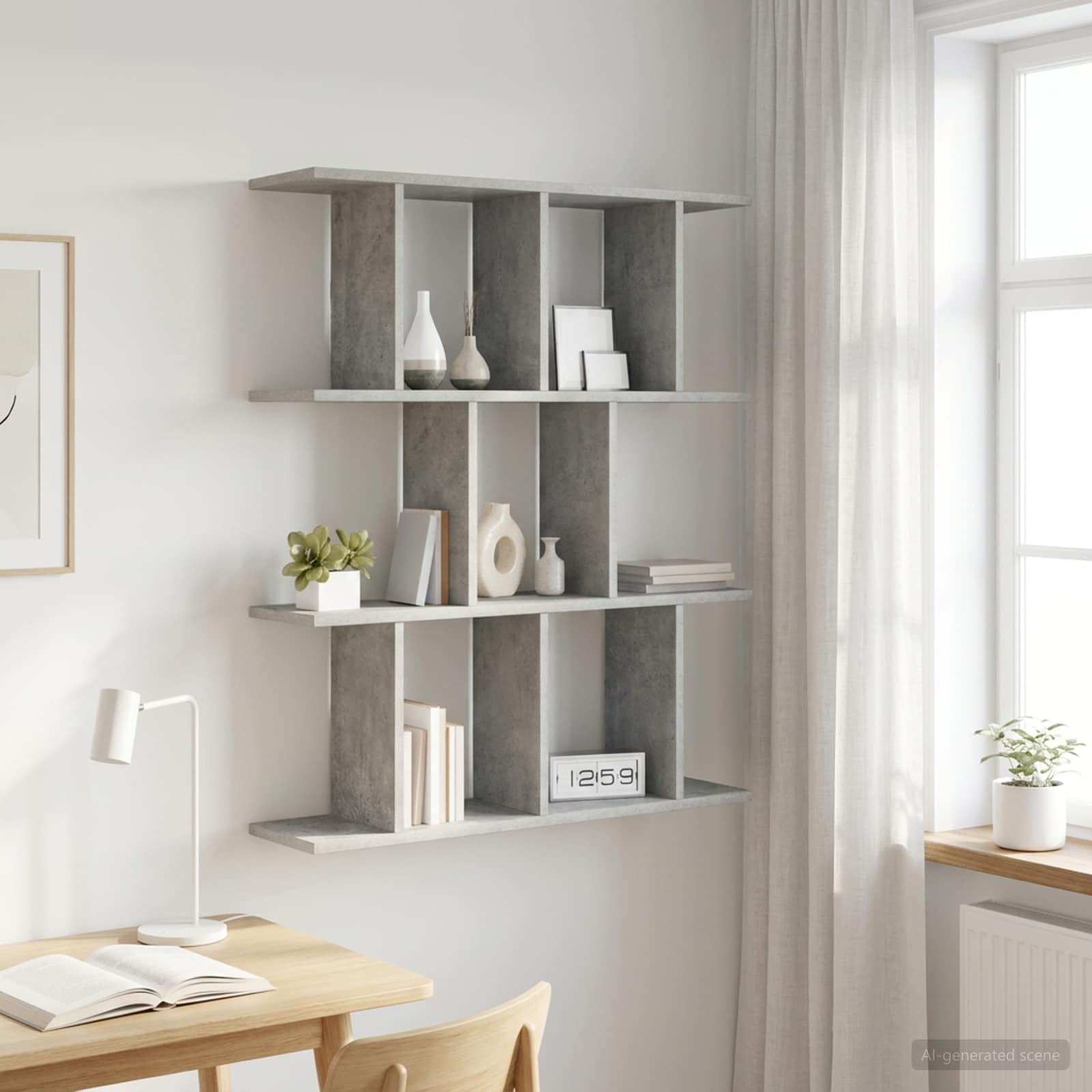 vidaXL Półka ścienna Betonowy szary 80 x 20 x 96 cm