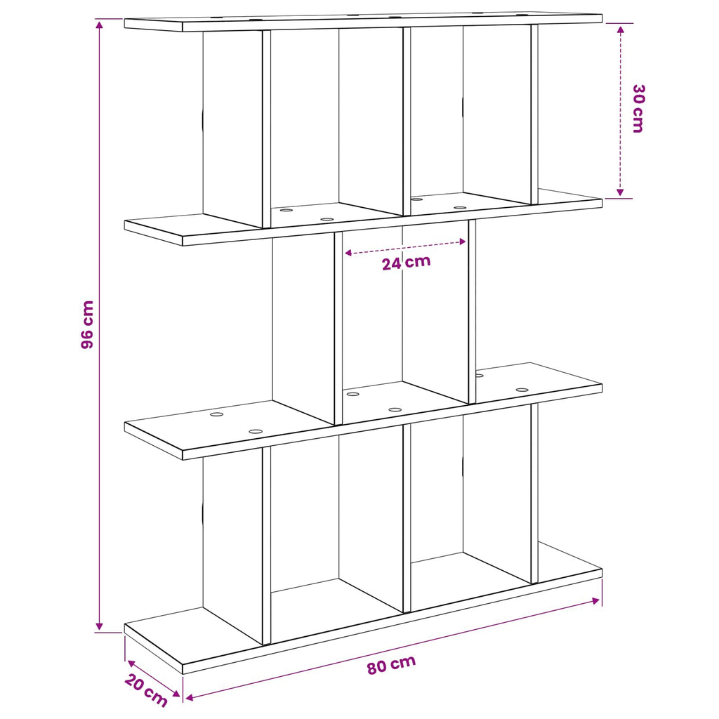 vidaXL Półka ścienna Dąb wędzony 80 x 20 x 96 cm Drewno inżynieryjne