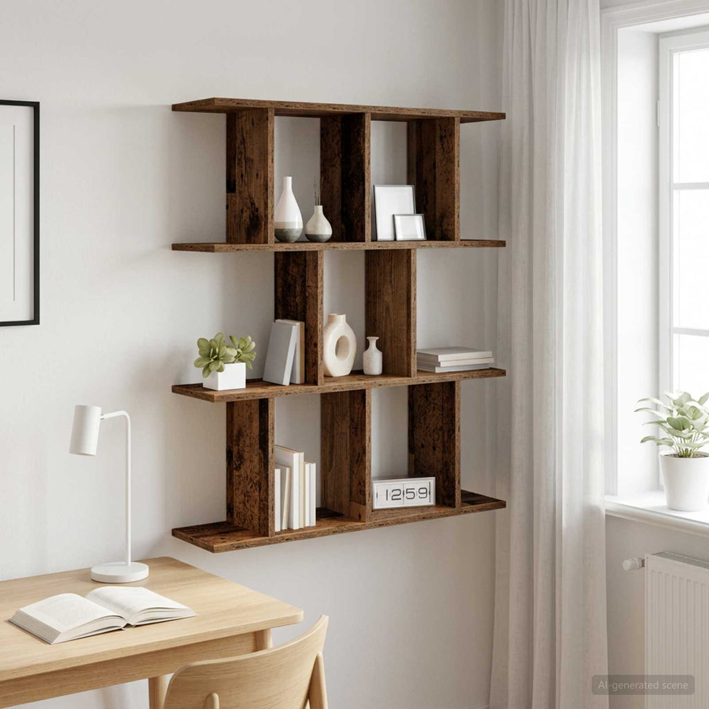 vidaXL Półka ścienna Stare drewno 80 x 20 x 96 cm Drewno inżynieryjne
