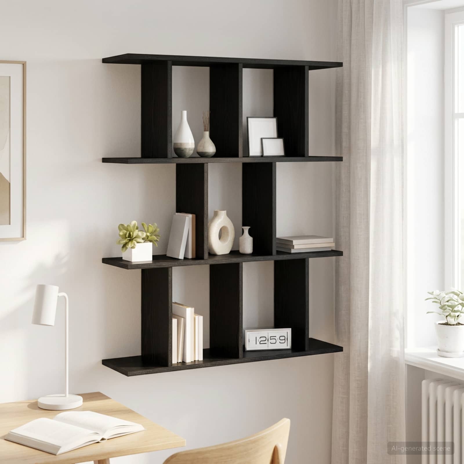 vidaXL Półka ścienna Czarny dąb 102 x 20 x 96 cm Drewno inżynieryjne