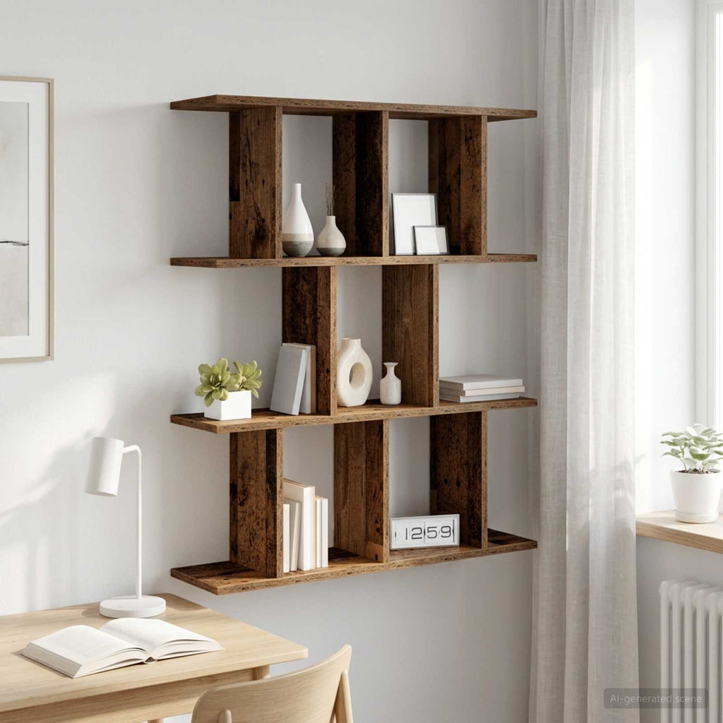 vidaXL Półka ścienna Stare drewno 102 x 20 x 96 cm Drewno inżynieryjne