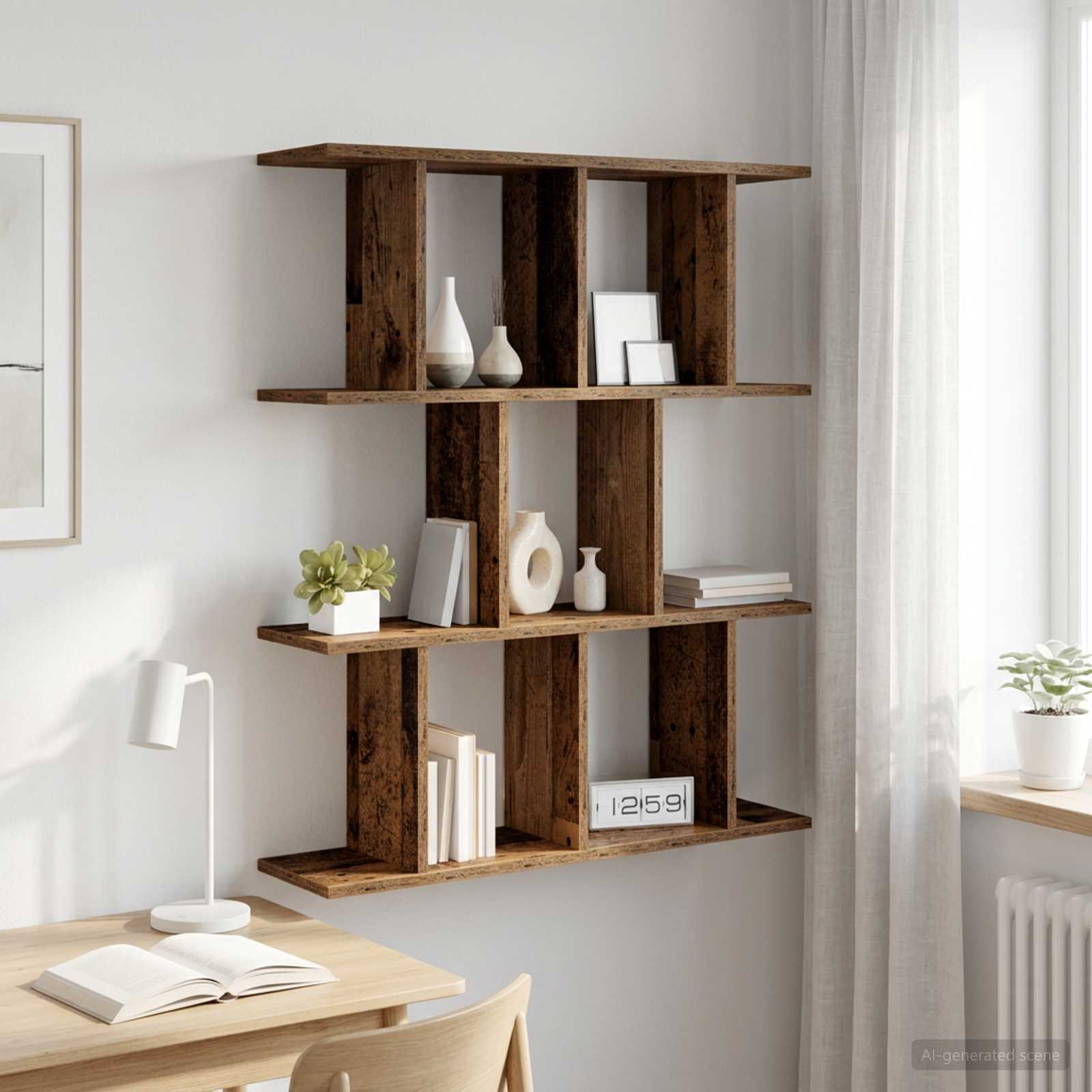 vidaXL Półka ścienna Stare drewno 102 x 20 x 96 cm Drewno inżynieryjne