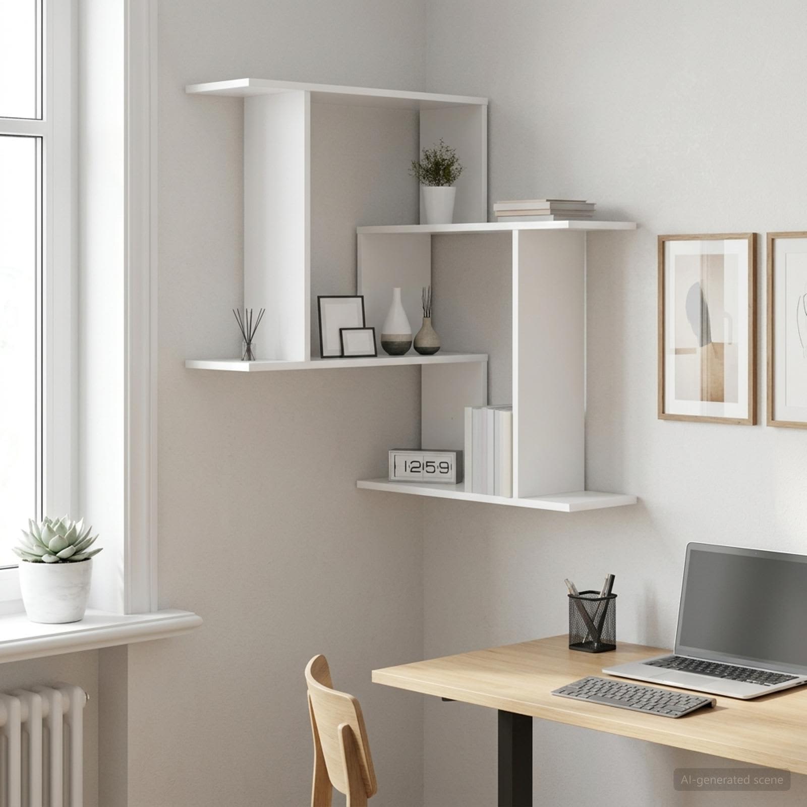 vidaXL Półka ścienna Biały 67 x 67 x 87 cm Drewno inżynieryjne