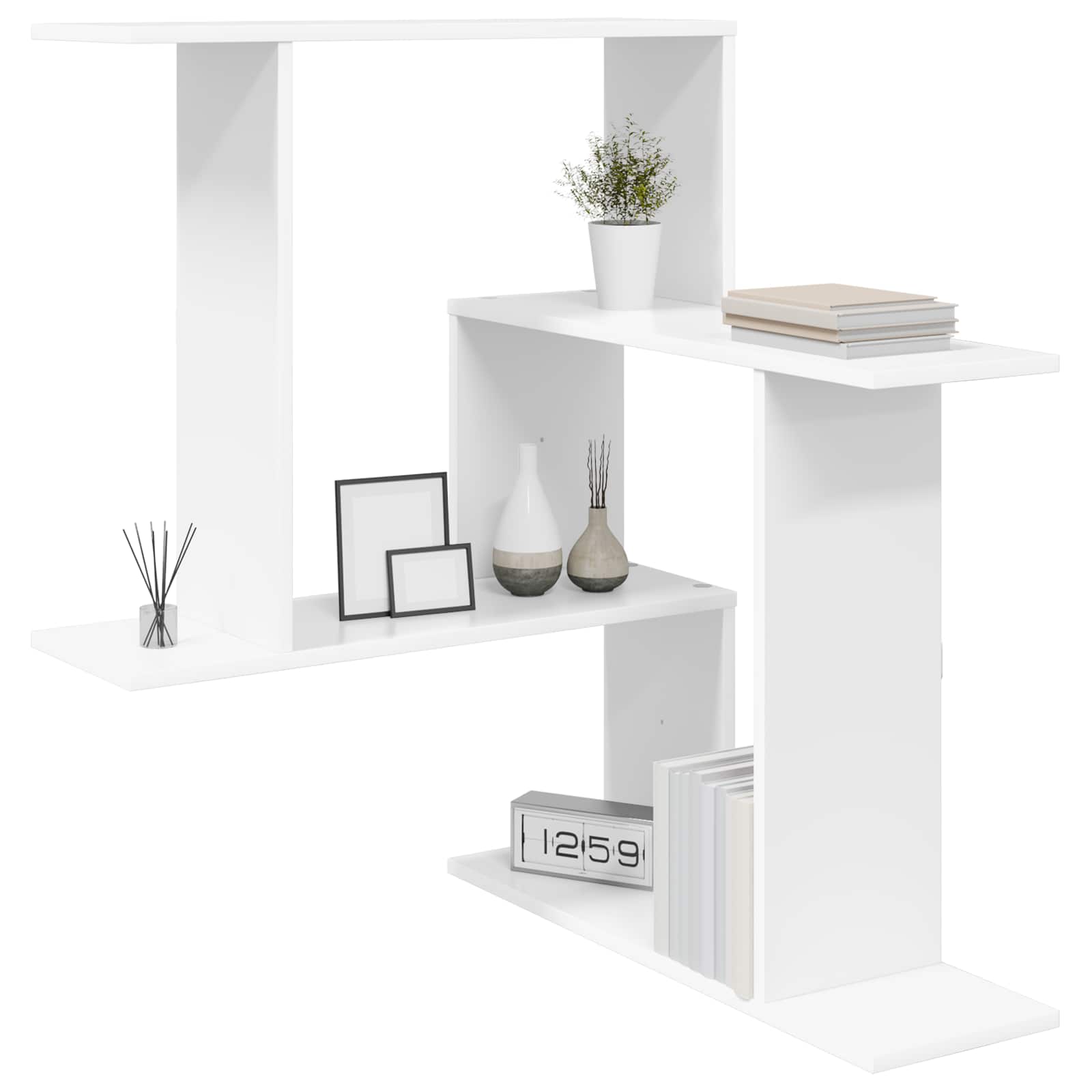vidaXL Półka ścienna Biały 67 x 67 x 87 cm Drewno inżynieryjne