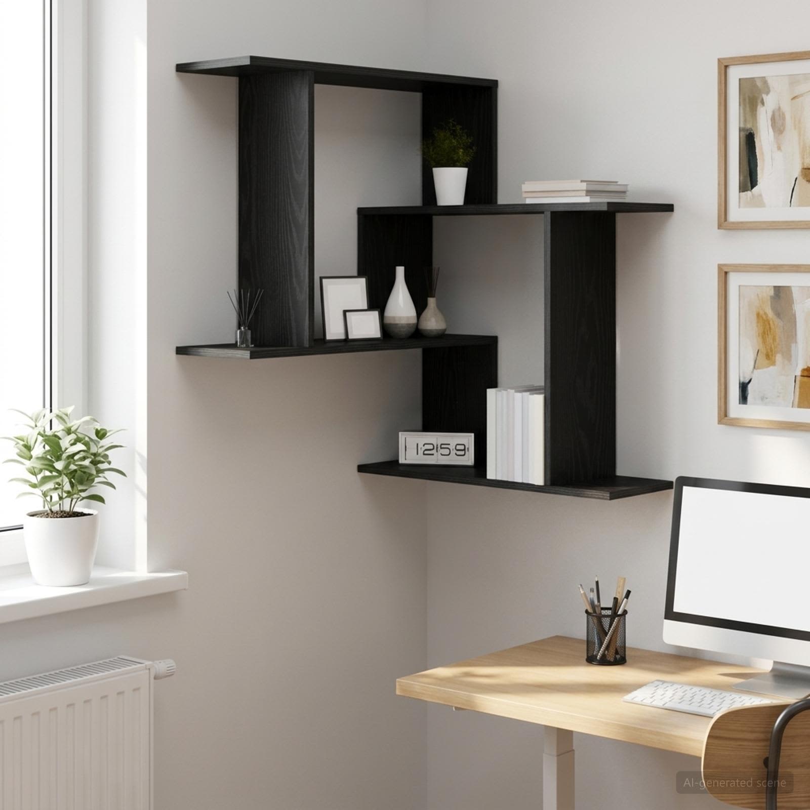 vidaXL Półka ścienna Czarny dąb 67 x 67 x 87 cm Drewno inżynieryjne