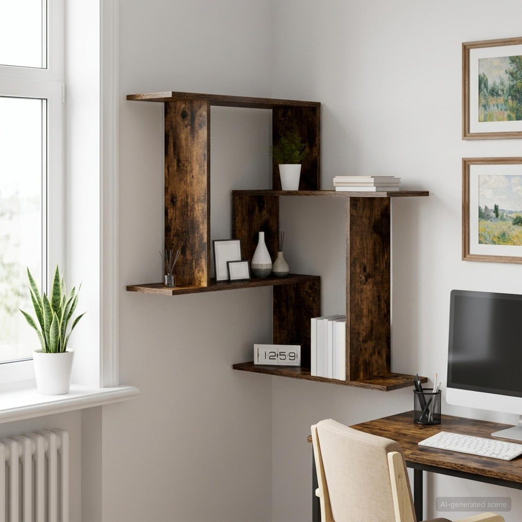 vidaXL Półka ścienna Dąb wędzony 67 x 67 x 87 cm Drewno inżynieryjne