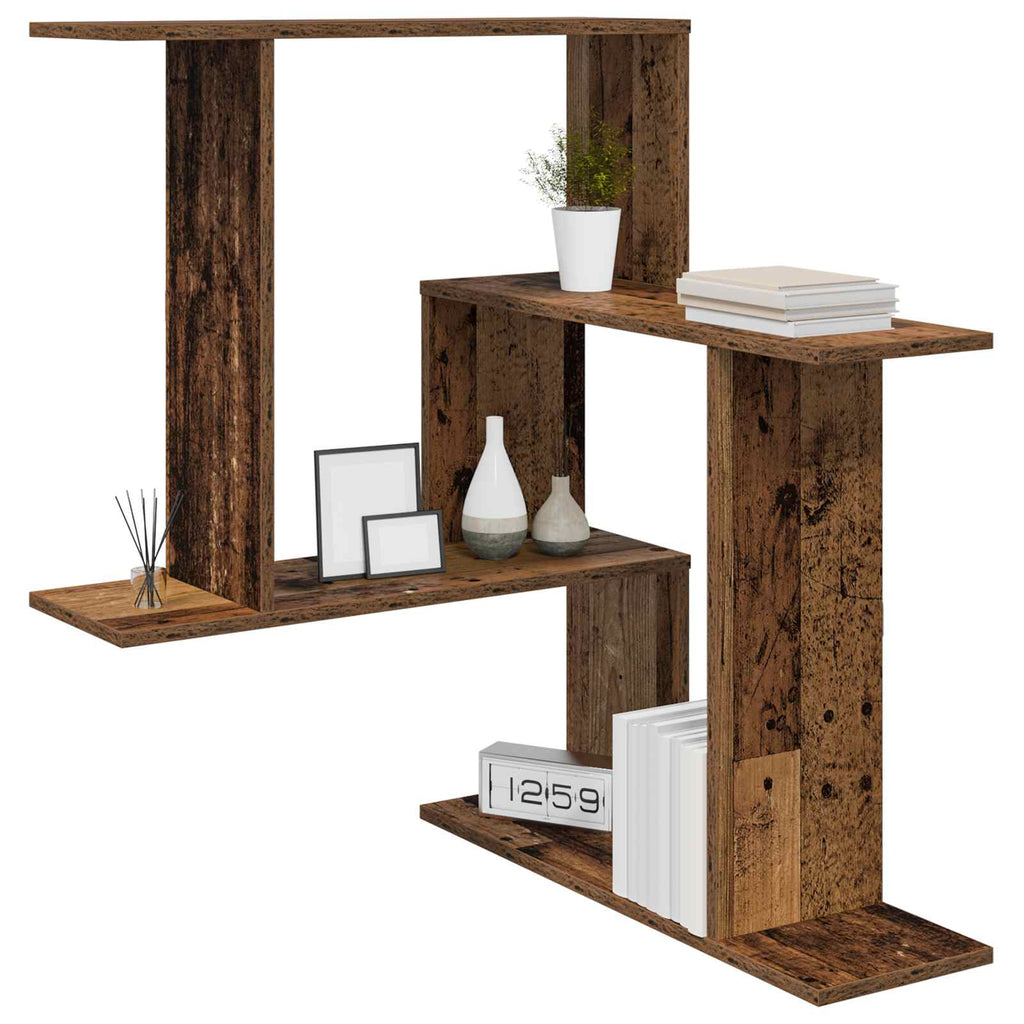 vidaXL Półka ścienna Stare drewno 67 x 67 x 87 cm Drewno inżynieryjne