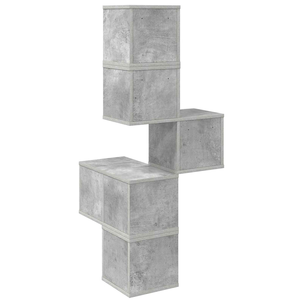 vidaXL Półka Kątowa na Ścianę Betonowy szary 48 x 48 x 120 cm
