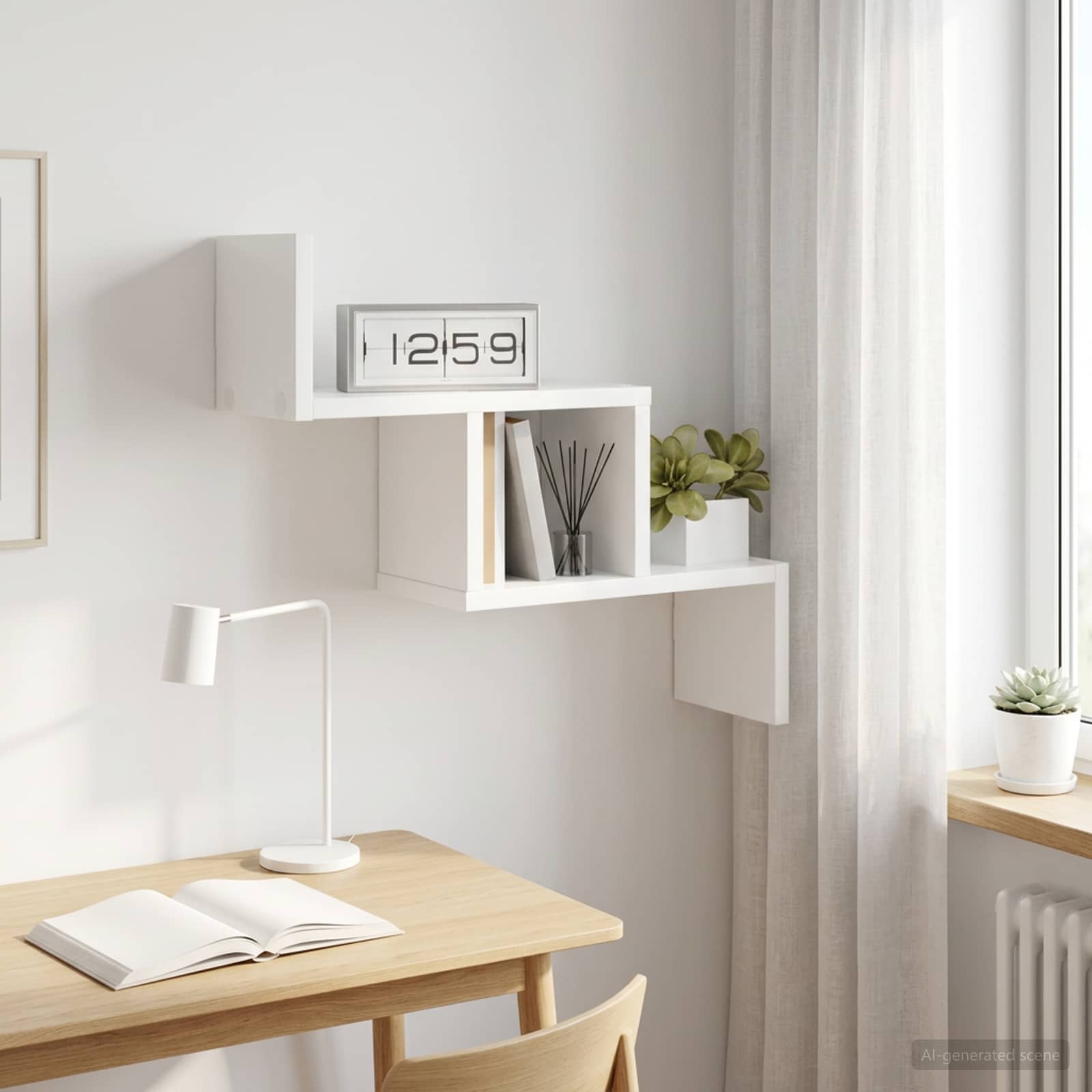 vidaXL Półka ścienna Biały 48 x 15 x 42 cm Drewno inżynieryjne