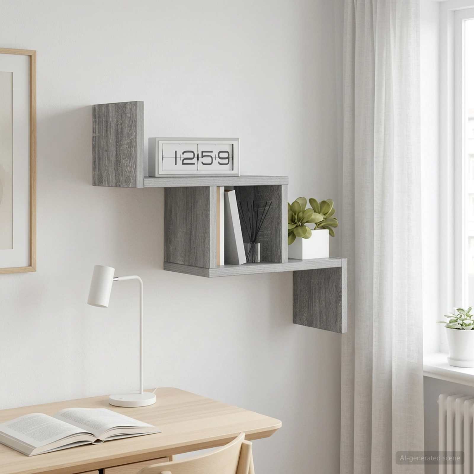 vidaXL Półka ścienna Szary Sonoma 48 x 15 x 42 cm Drewno inżynieryjne