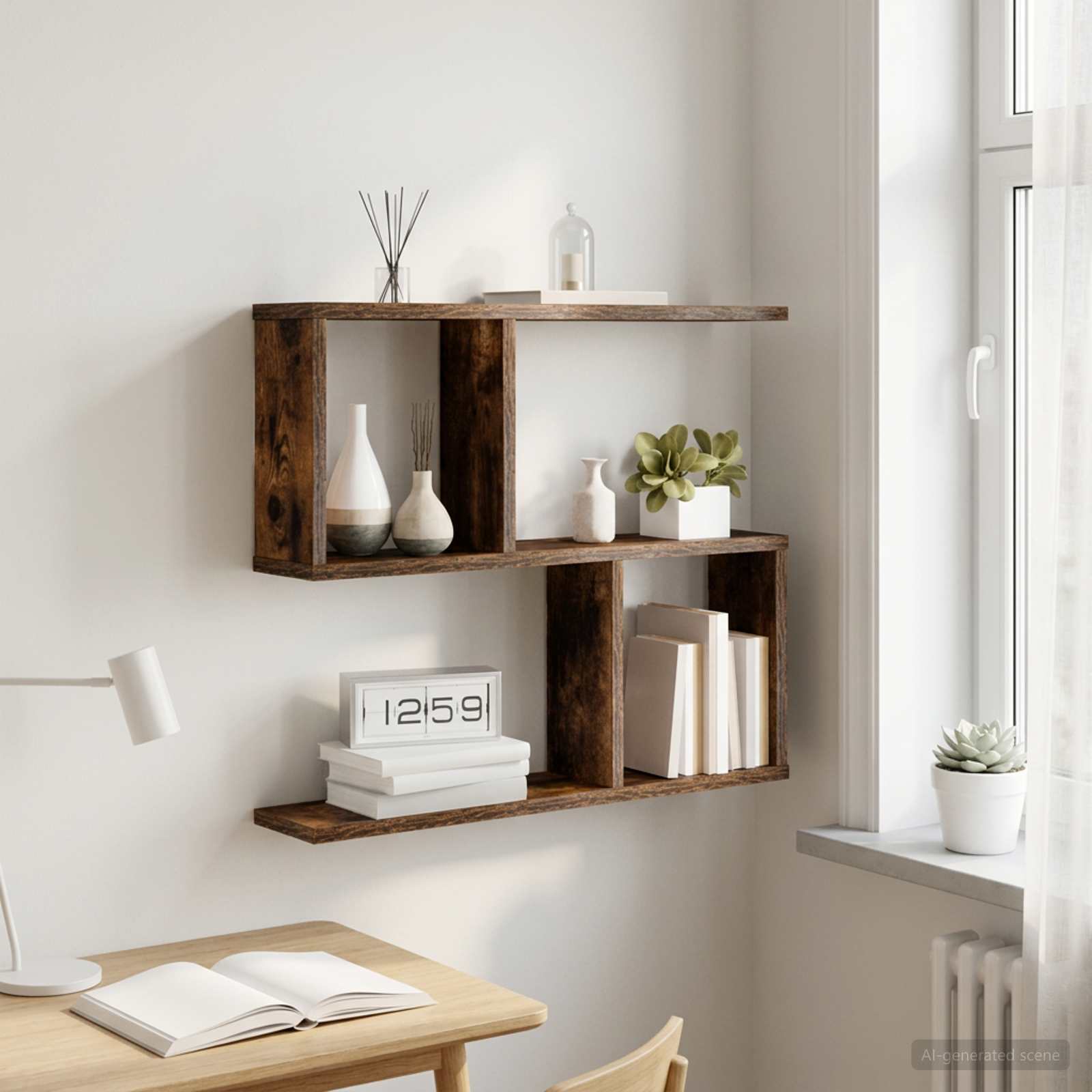 vidaXL Półka ścienna Dąb wędzony 60 x 12 x 50,5 cm Drewno inżynieryjne