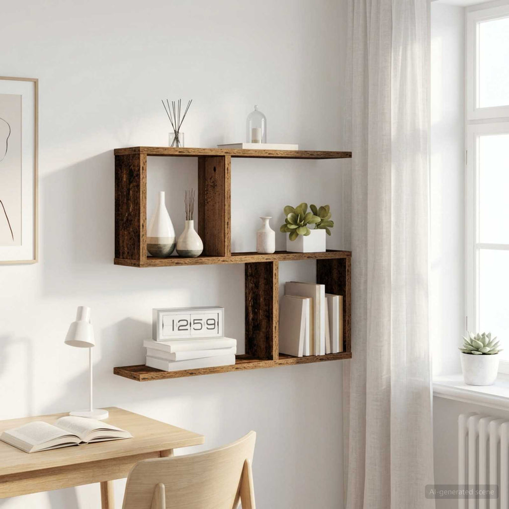 vidaXL Półka ścienna Stare drewno 60 x 12 x 50,5 cm