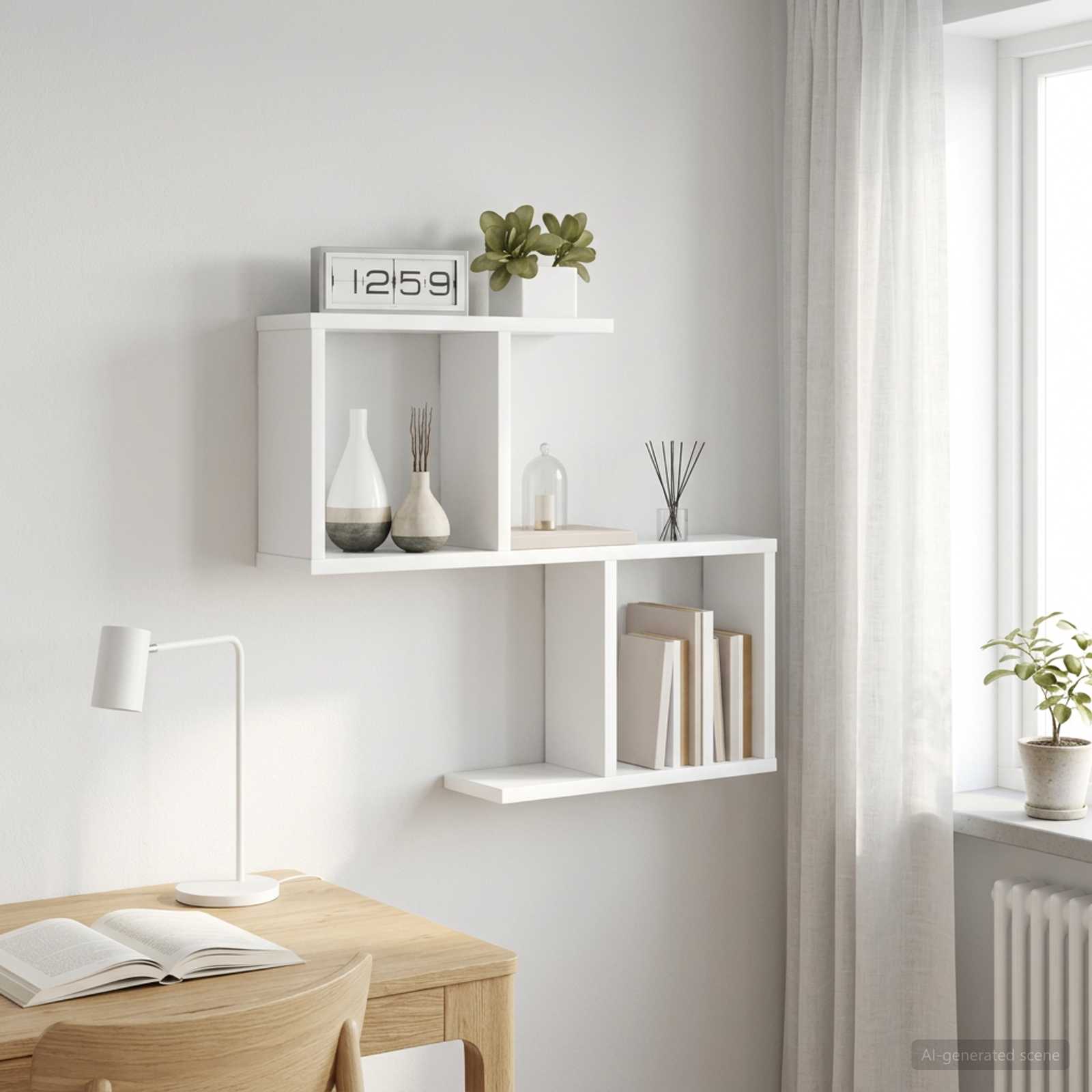 vidaXL Półka ścienna Biały 60 x 12 x 50,5 cm Drewno inżynieryjne