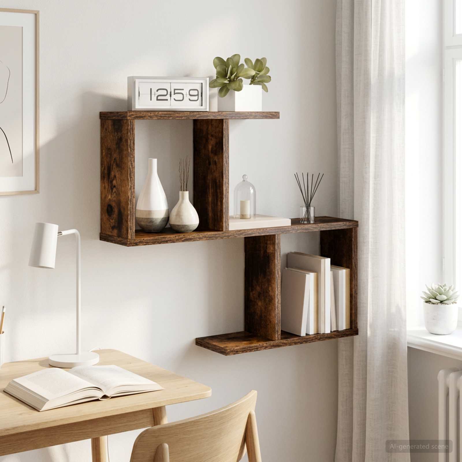 vidaXL Półka ścienna Dąb wędzony 60 x 12 x 50,5 cm Drewno inżynieryjne