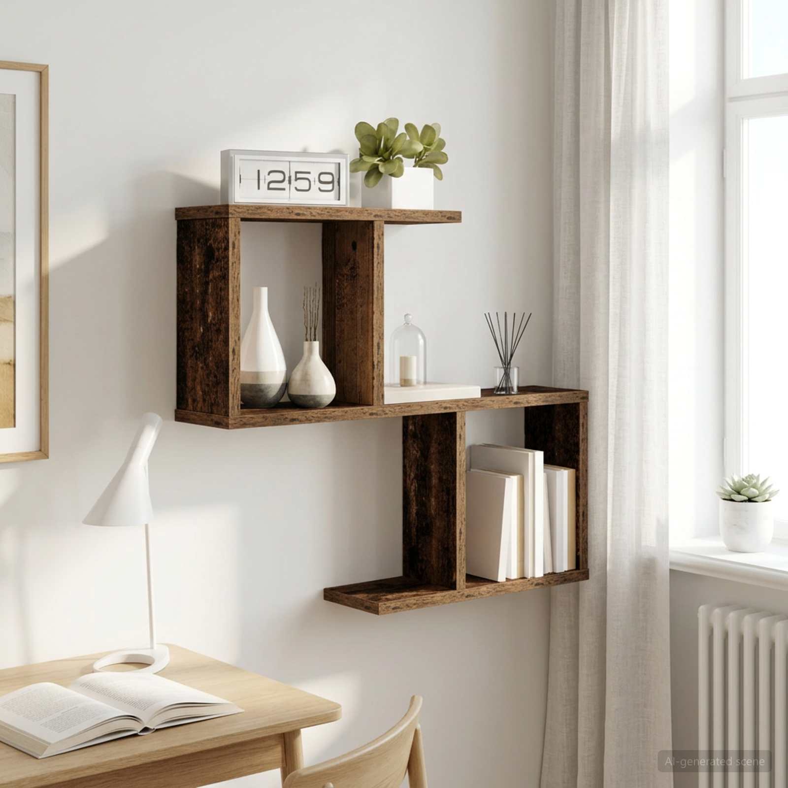 vidaXL Półka ścienna Stare drewno 60 x 12 x 50,5 cm