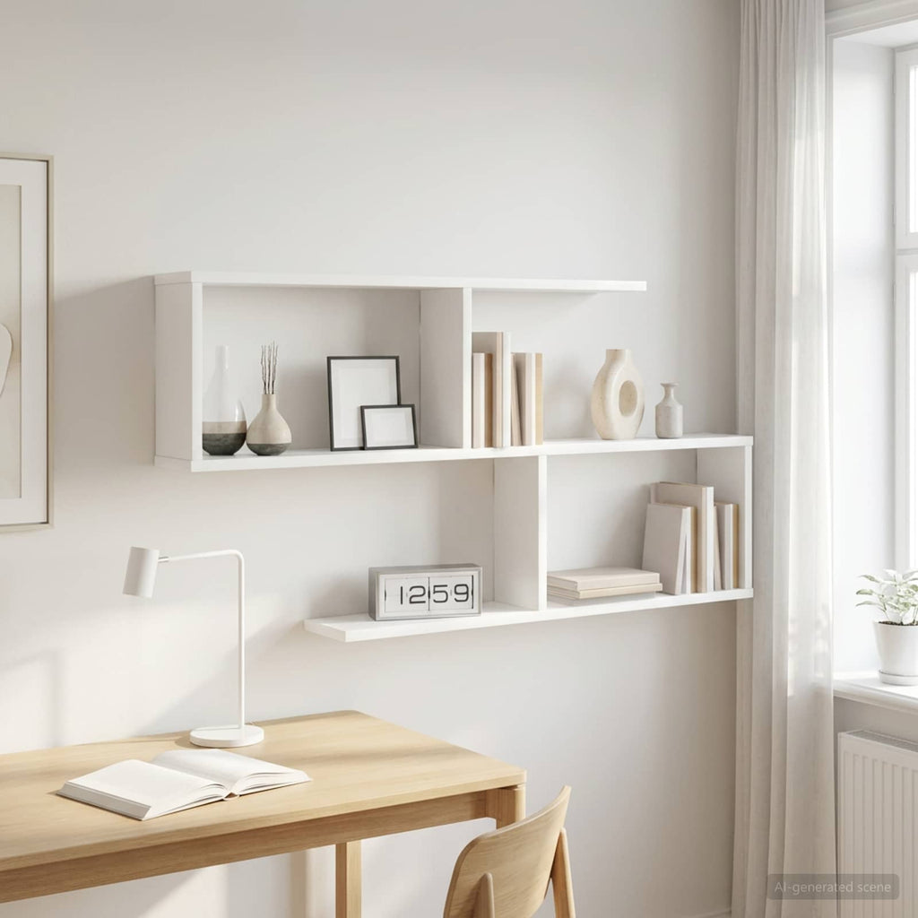 vidaXL Półka ścienna Biały 100 x 12 x 50,5 cm Drewno inżynieryjne