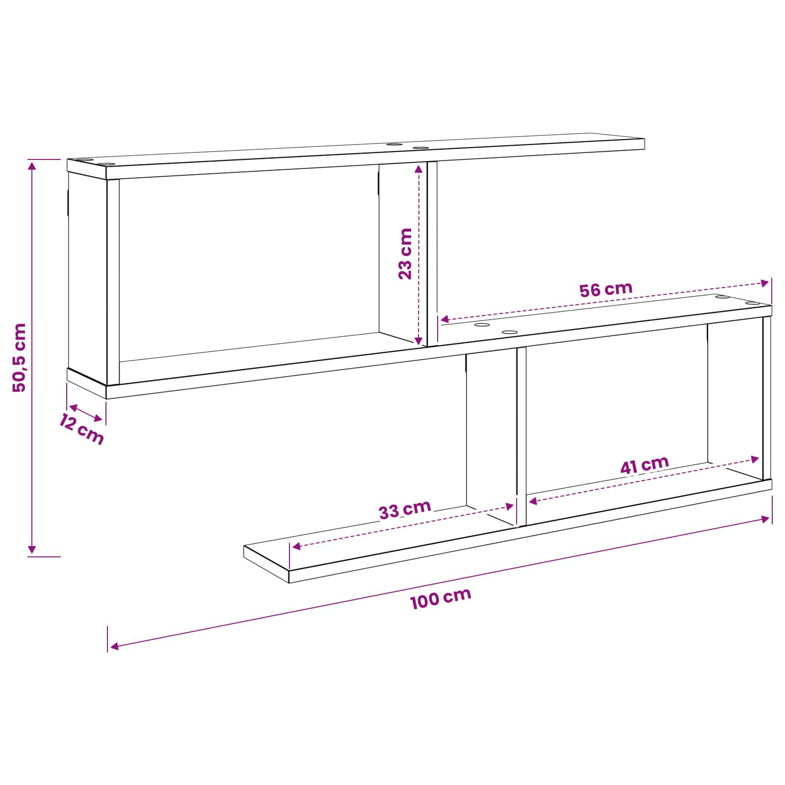 vidaXL Półka ścienna Biały 100 x 12 x 50,5 cm Drewno inżynieryjne