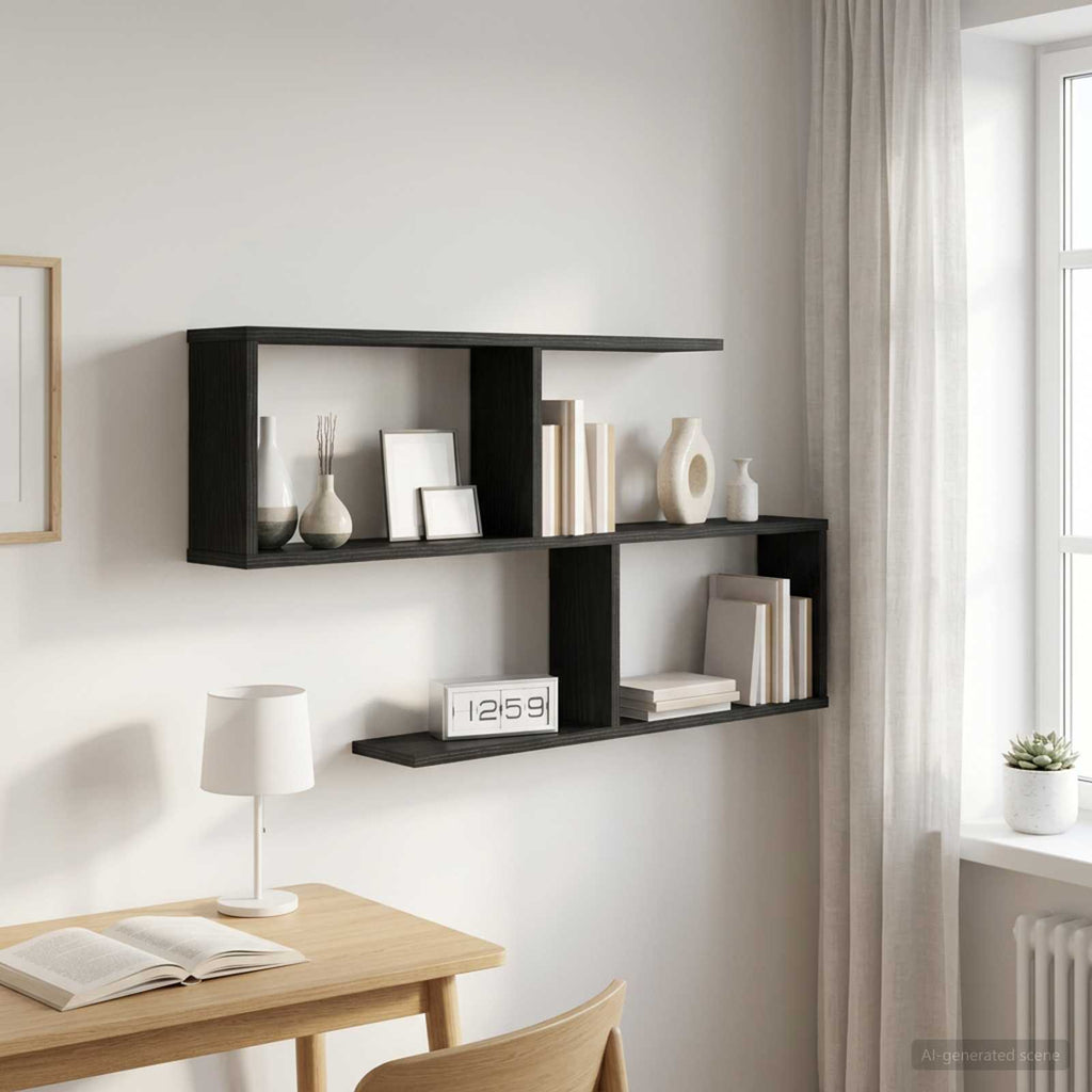 vidaXL Półka ścienna Czarny dąb 100 x 12 x 50,5 cm Drewno inżynieryjne