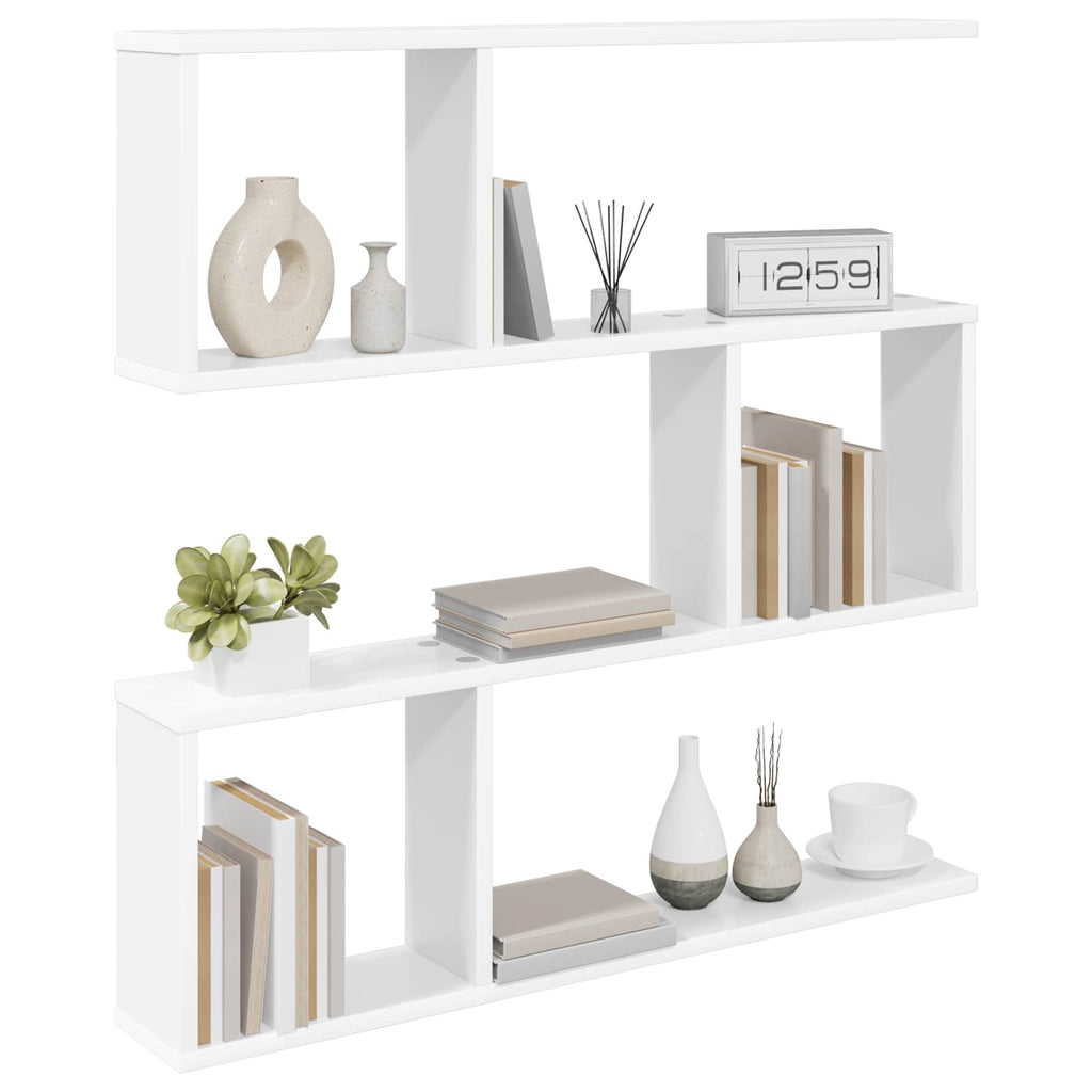 vidaXL Półka ścienna Biały 80 x 12 x 79,5 cm Drewno inżynieryjne