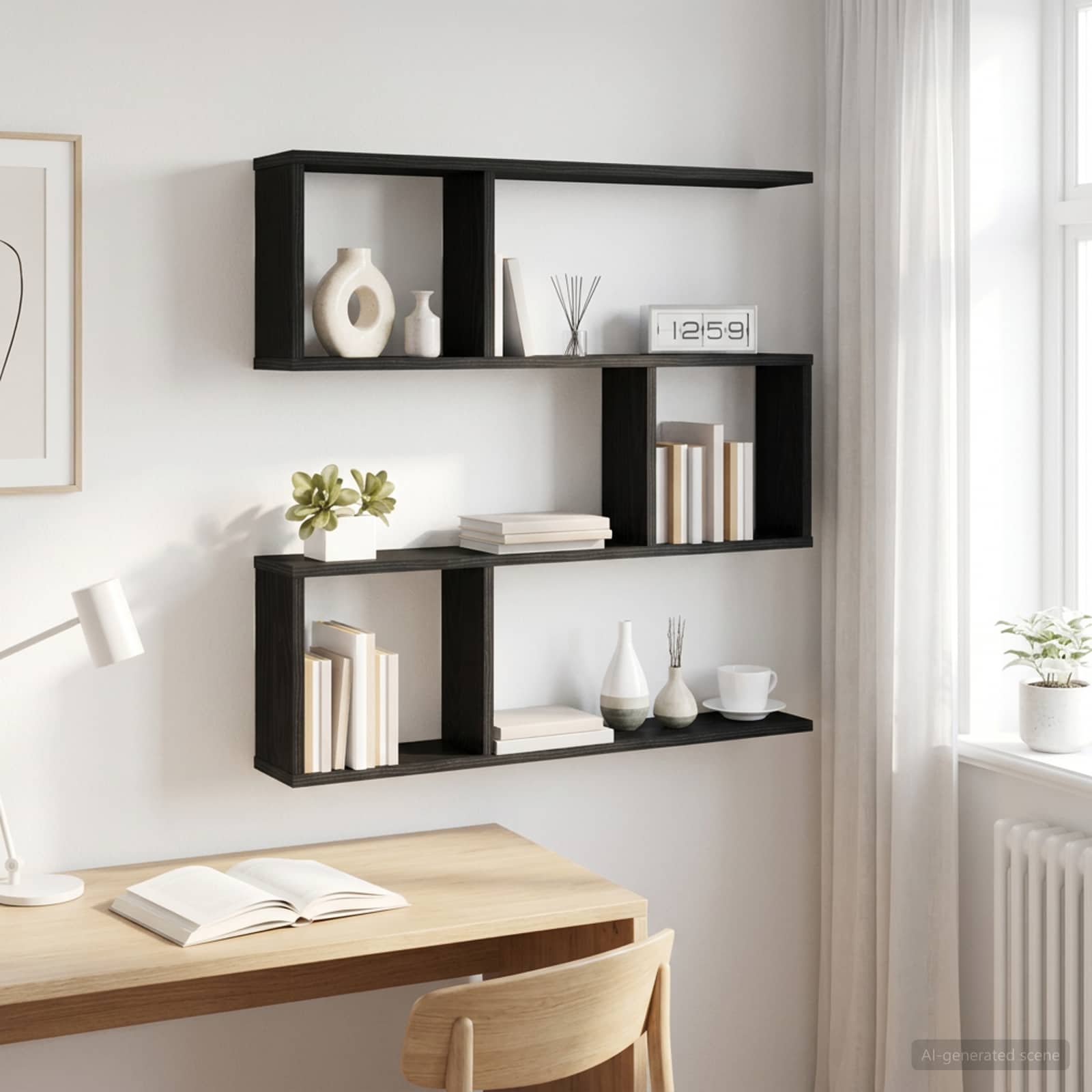 vidaXL Półka ścienna Czarny dąb 80 x 12 x 79,5 cm Drewno inżynieryjne