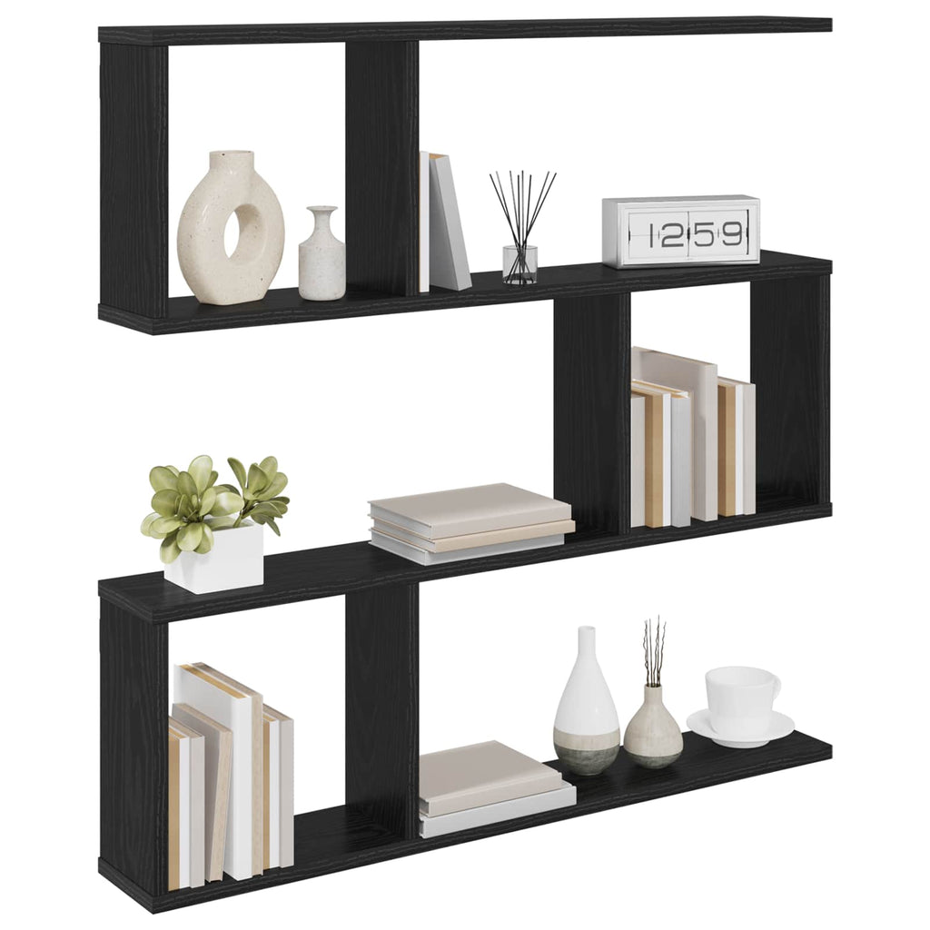 vidaXL Półka ścienna Czarny dąb 80 x 12 x 79,5 cm Drewno inżynieryjne