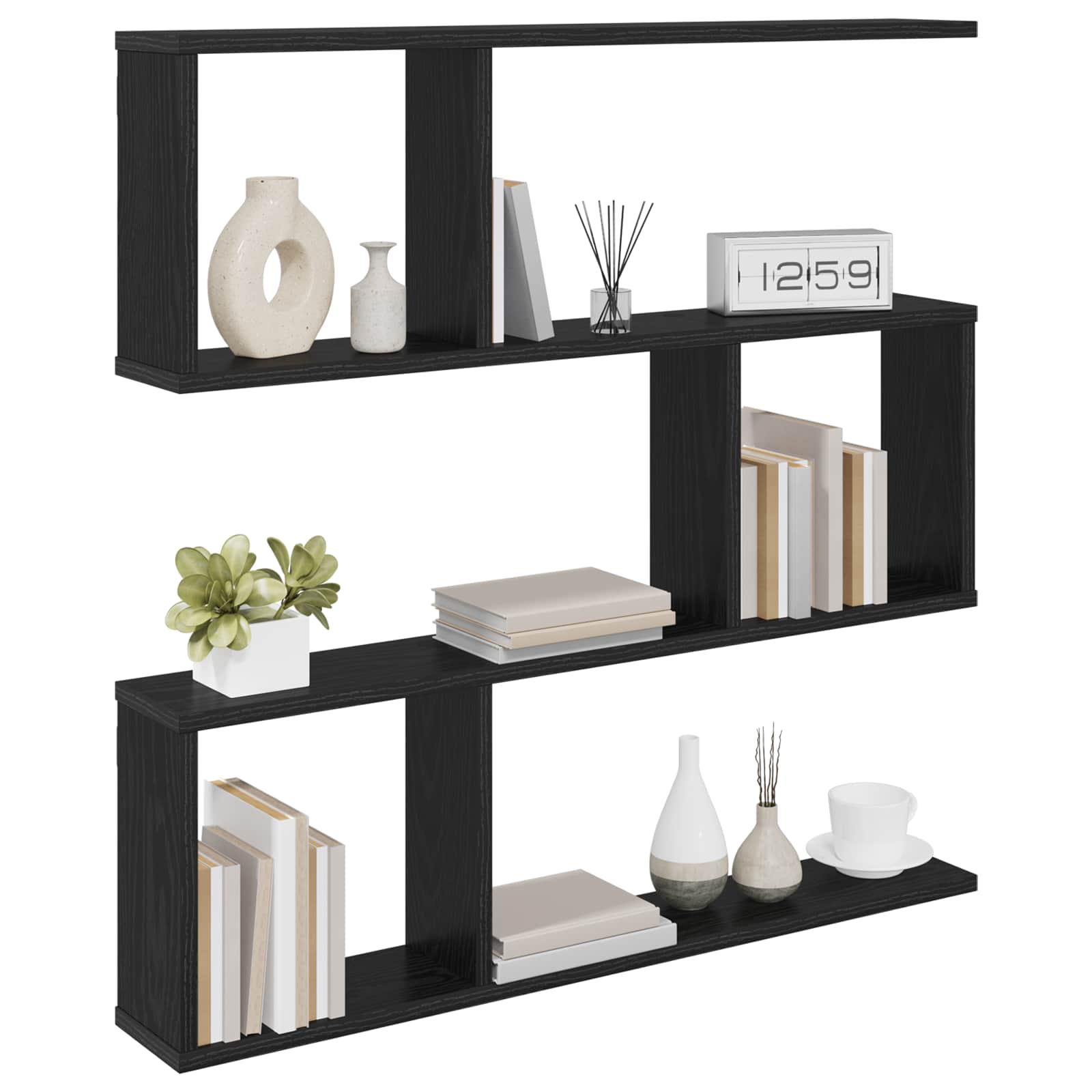 vidaXL Półka ścienna Czarny dąb 80 x 12 x 79,5 cm Drewno inżynieryjne