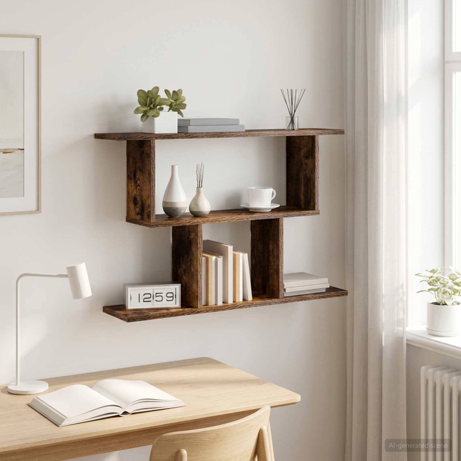 vidaXL Półka ścienna Dąb wędzony 80 x 15 x 50,5 cm Drewno inżynieryjne