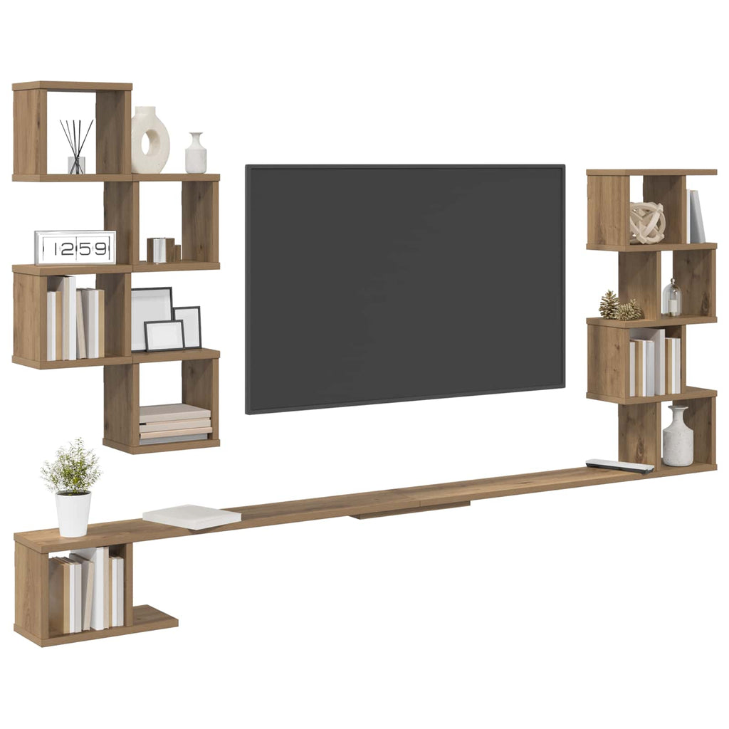 vidaXL Półka na telewizor montowana na ścianie Dąb artisan
