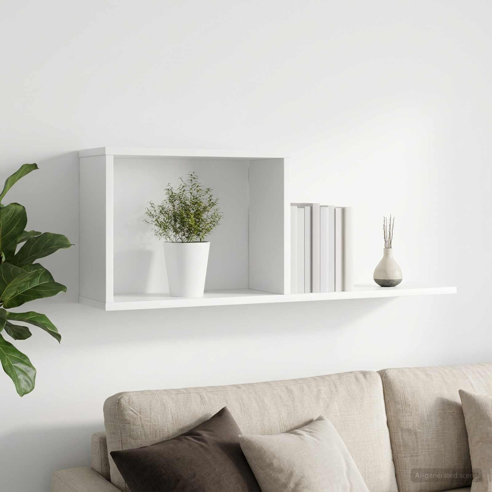 vidaXL Półki wiszące Biały 80 x 15 x 30 cm Drewno inżynieryjne