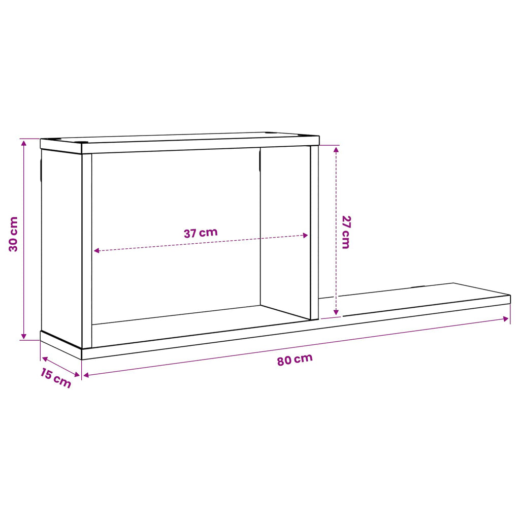 vidaXL Półki wiszące Biały 80 x 15 x 30 cm Drewno inżynieryjne
