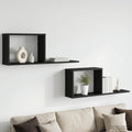 vidaXL Półki wiszące 2 pcs Czarny dąb 80 x 15 x 30 cm
