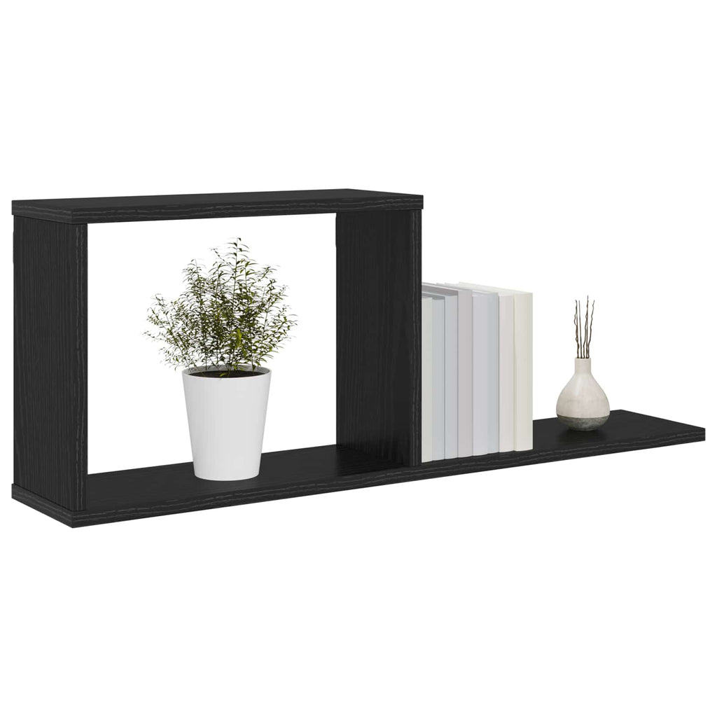 vidaXL Półki wiszące 2 pcs Czarny dąb 80 x 15 x 30 cm