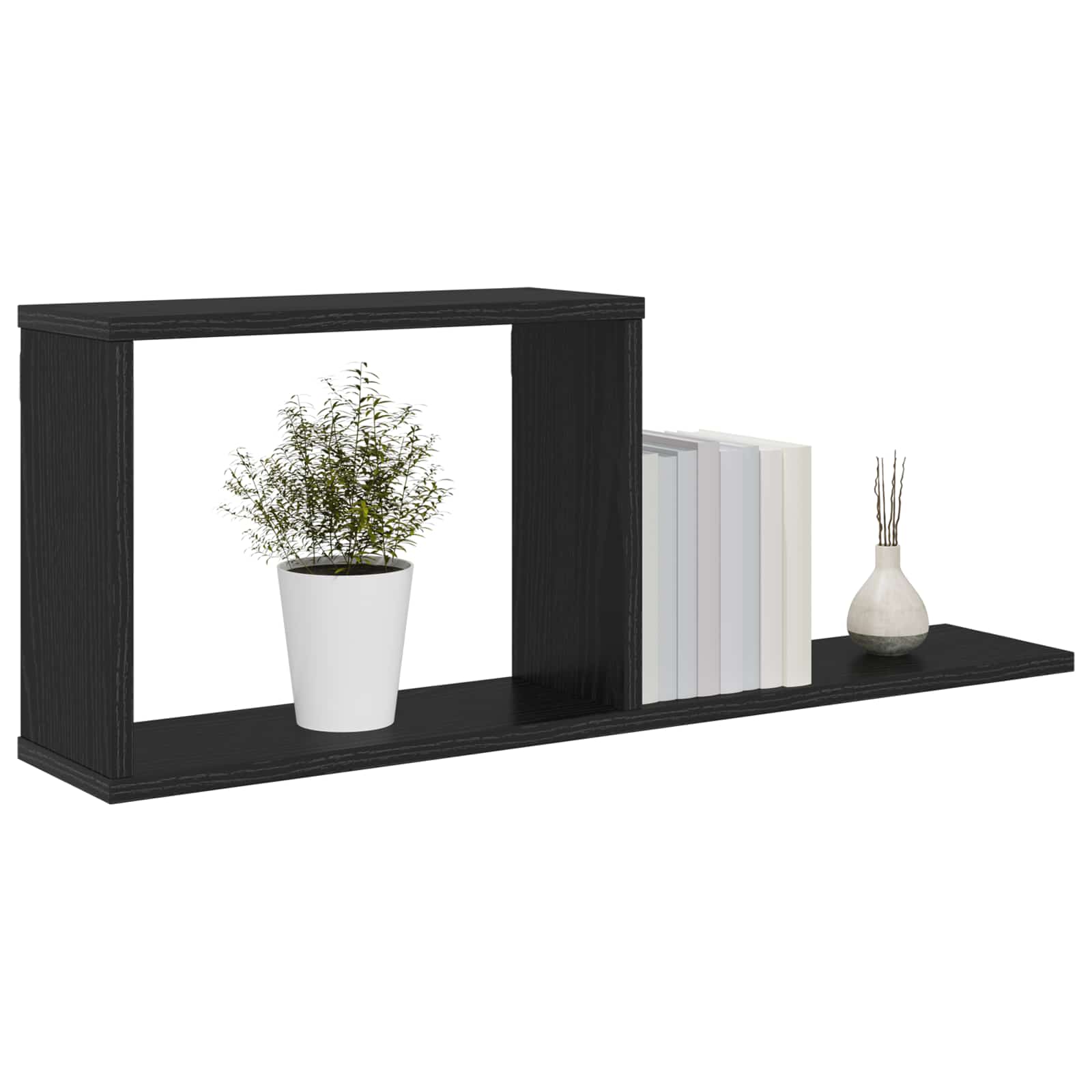 vidaXL Półki wiszące 2 pcs Czarny dąb 80 x 15 x 30 cm
