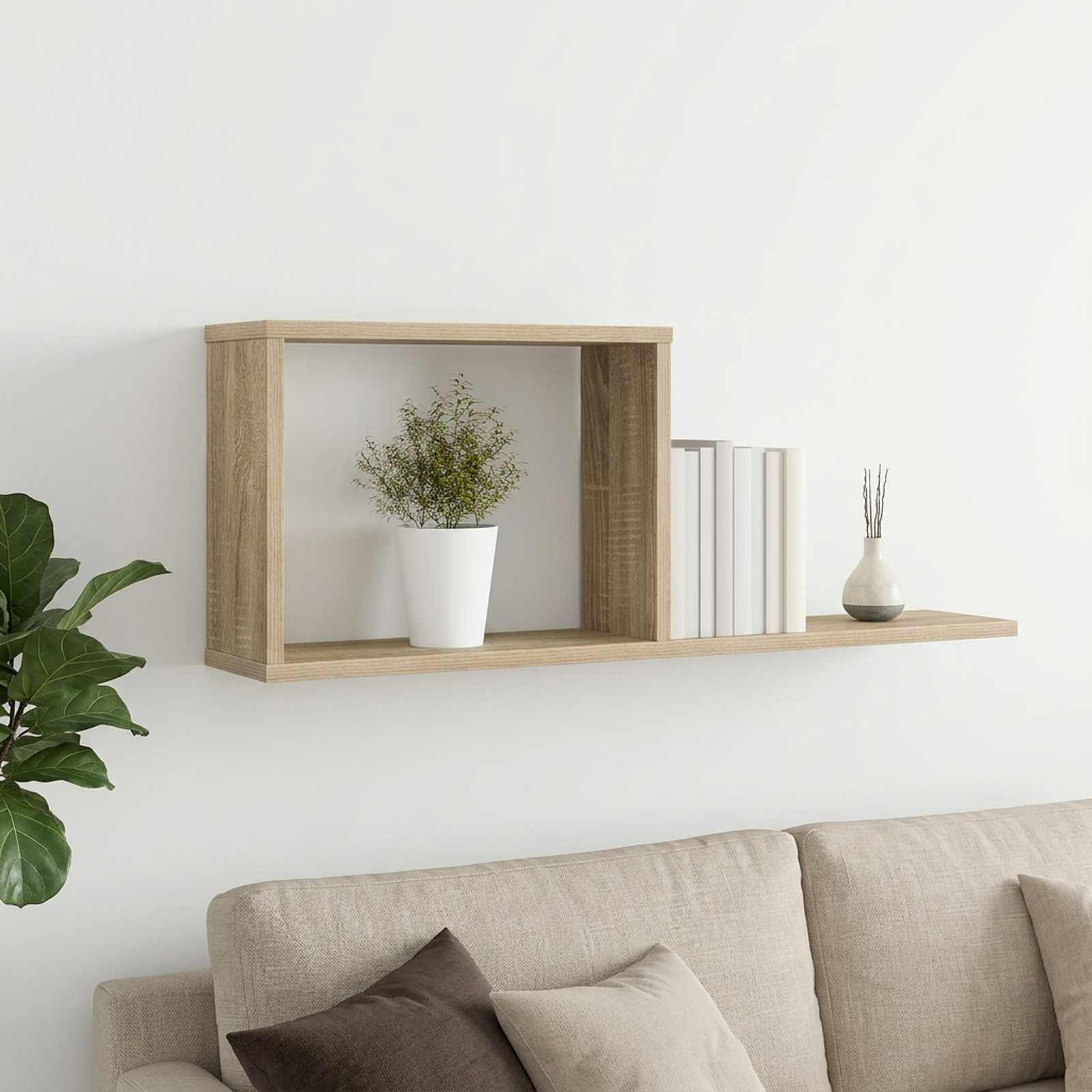 vidaXL Półki wiszące dąb Sonoma 80 x 15 x 30 cm Drewno inżynieryjne