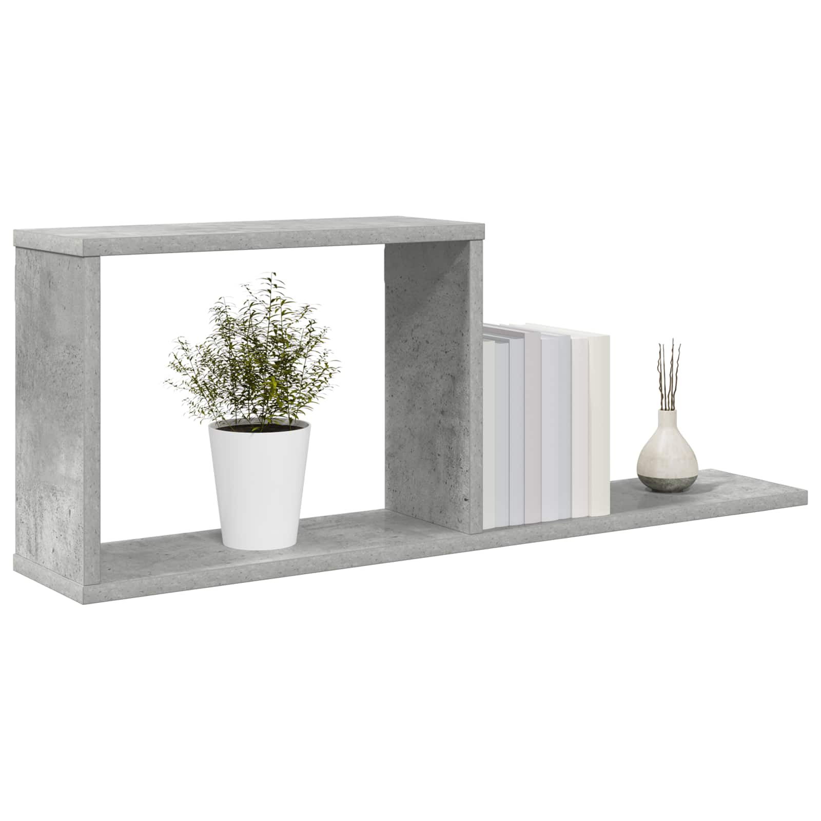 vidaXL Półki wiszące Betonowy szary 80 x 15 x 30 cm