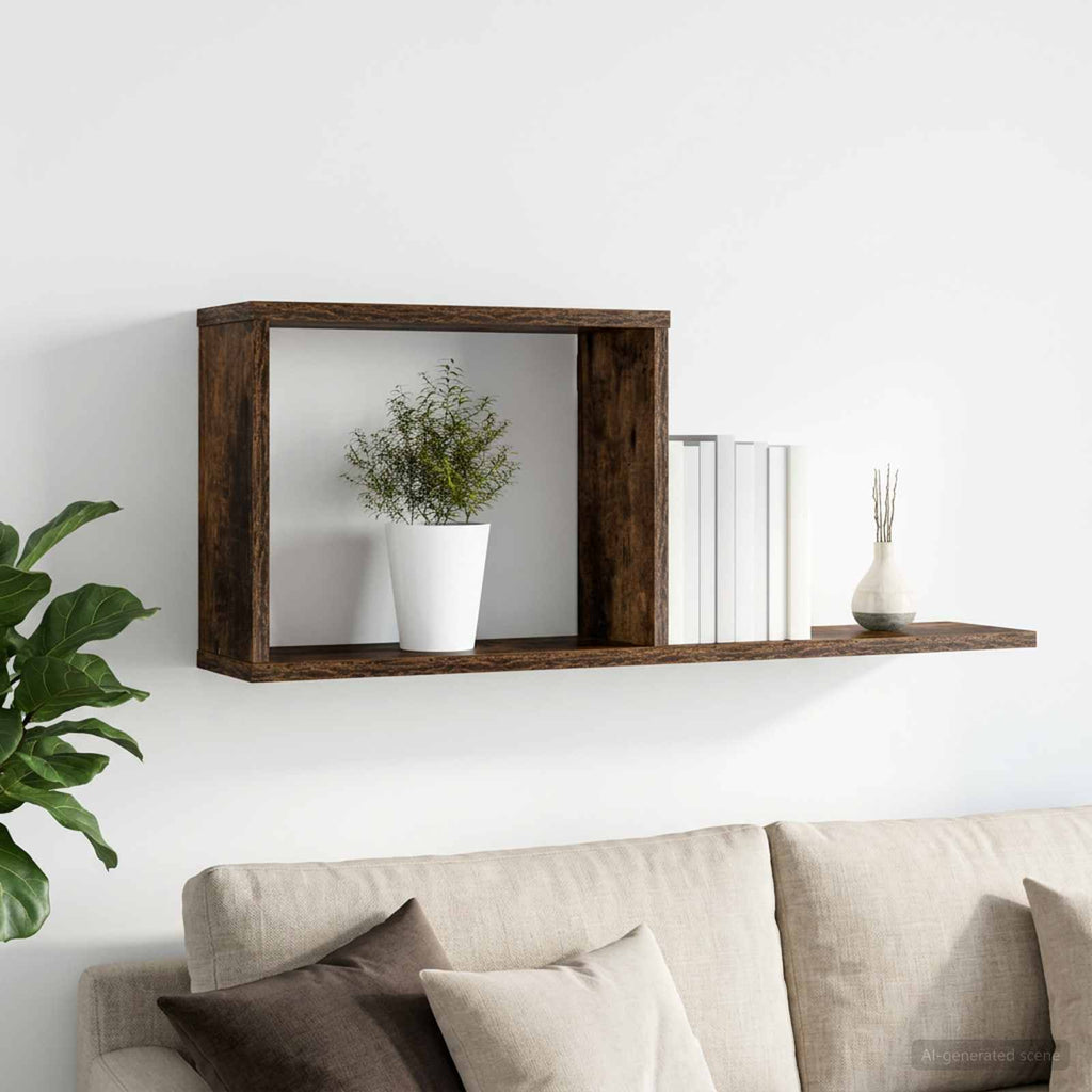 vidaXL Półki wiszące Dąb wędzony 80 x 15 x 30 cm Drewno inżynieryjne