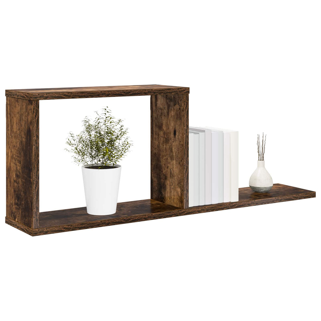 vidaXL Półki wiszące 2 pcs Dąb wędzony 80 x 15 x 30 cm