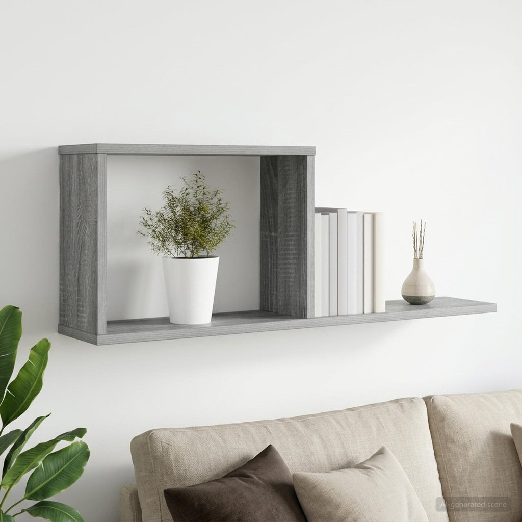 vidaXL Półki wiszące Szary Sonoma 80 x 15 x 30 cm Drewno inżynieryjne