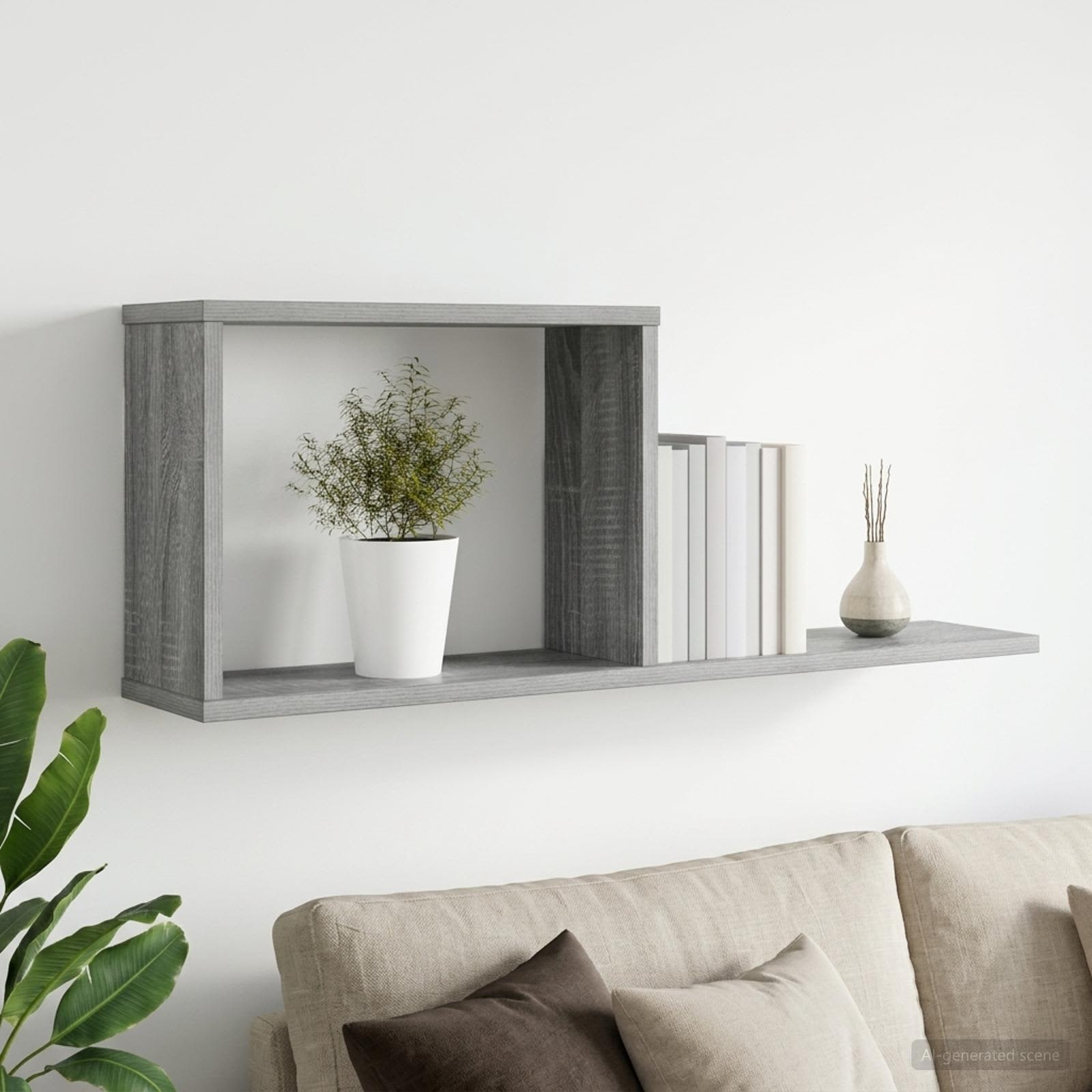 vidaXL Półki wiszące Szary Sonoma 80 x 15 x 30 cm Drewno inżynieryjne