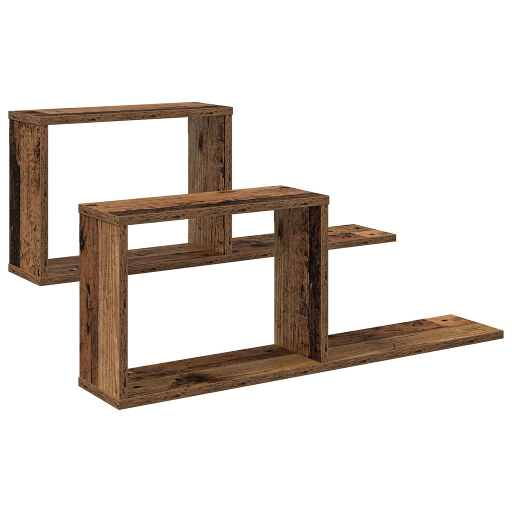 vidaXL Półki wiszące 2 pcs Stare drewno 80 x 15 x 30 cm