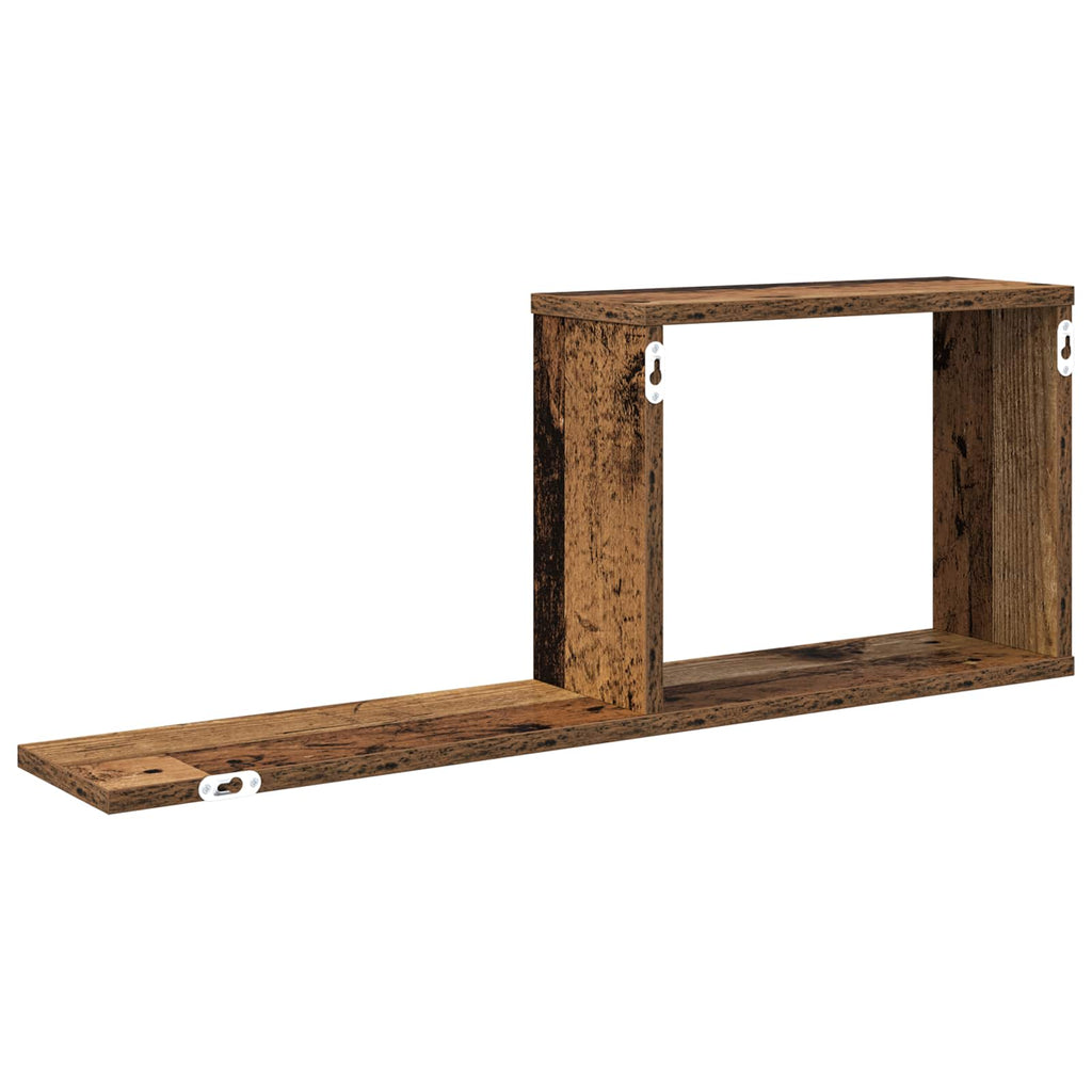 vidaXL Półki wiszące 2 pcs Stare drewno 80 x 15 x 30 cm